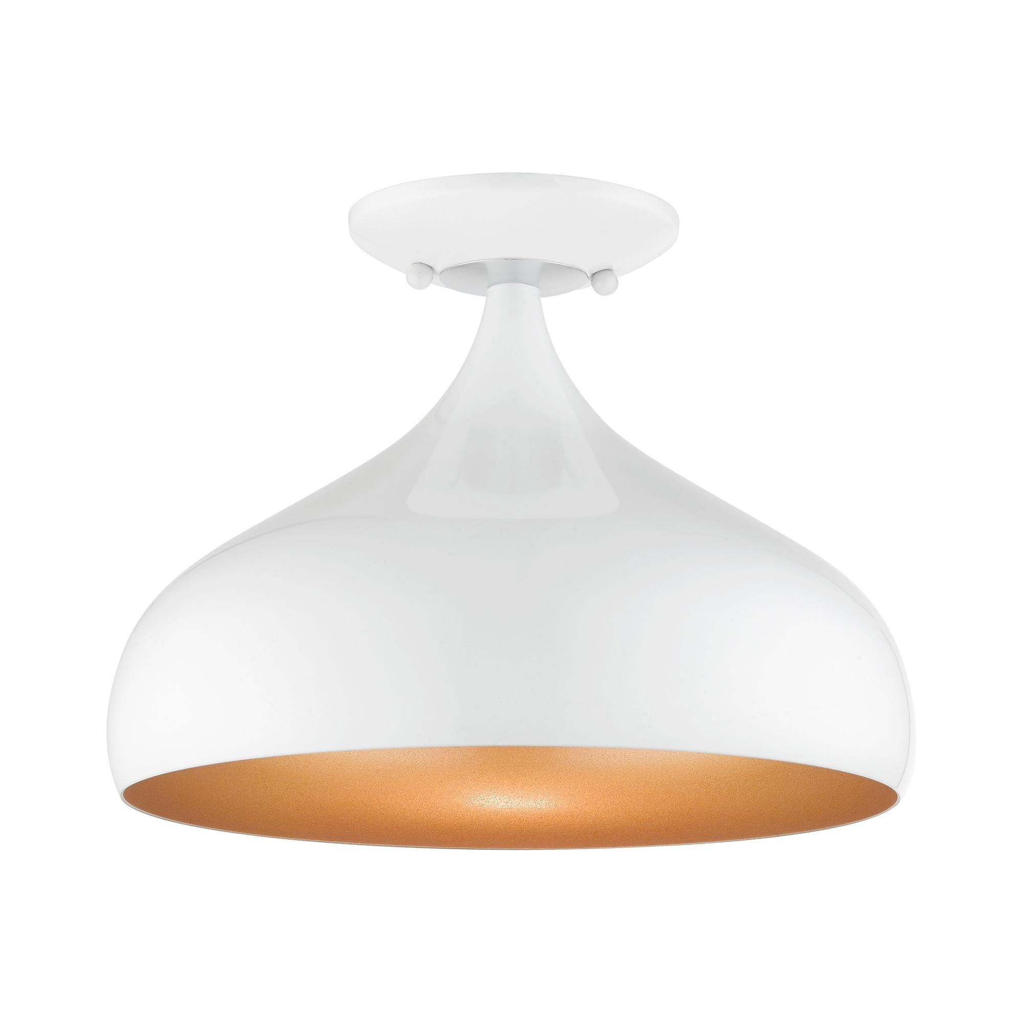 Livex Lighting Amador 1 - Light Semi-Flush Mount in  Shiny White