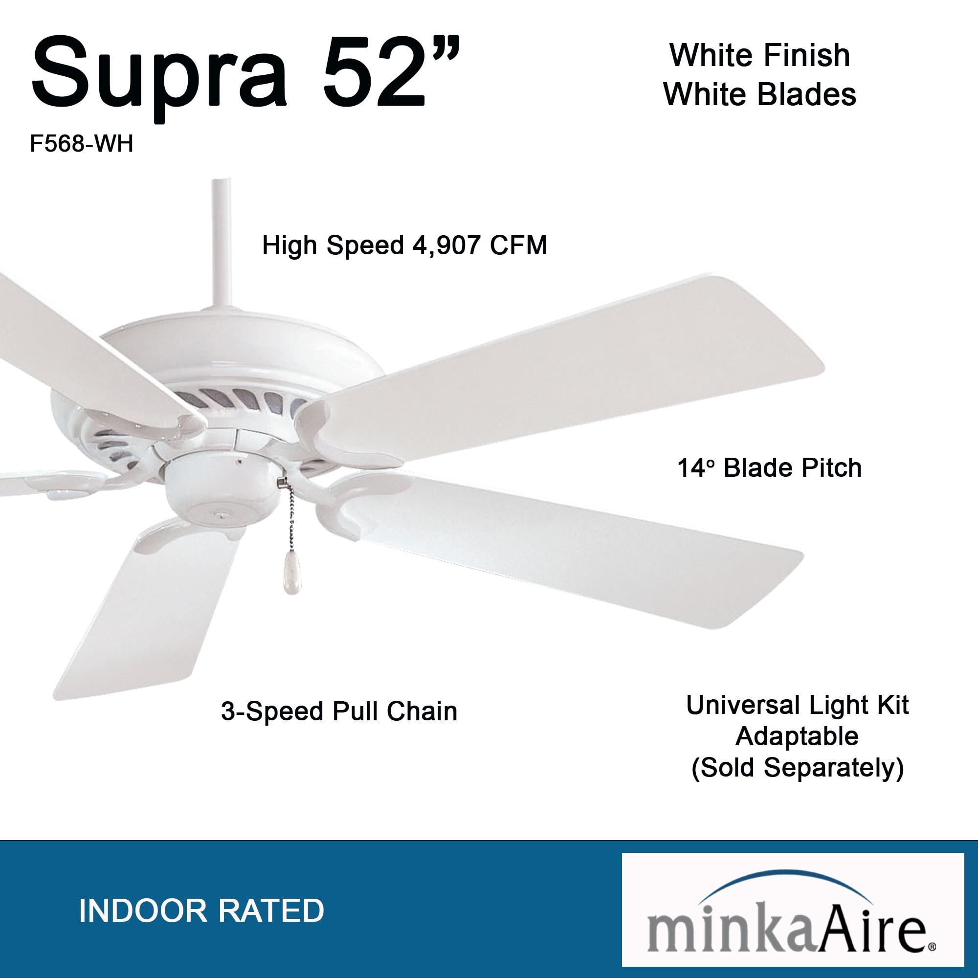 52" Supra 5 - Blade Standard Ceiling Fan with Pull Chain