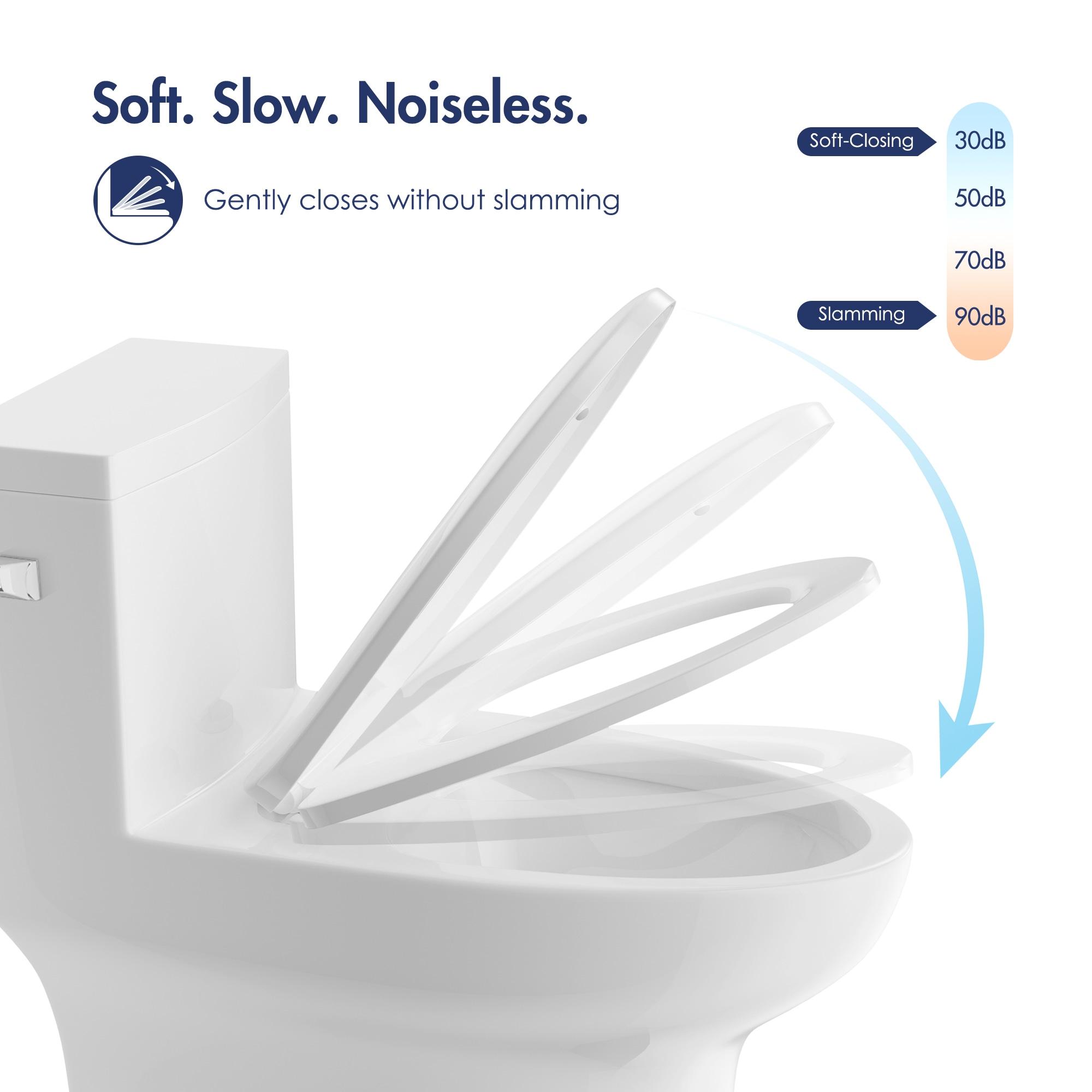 Eridanus One Piece Toilet Elongated With Soft Closing Seat, Comfortable ADA Compliant 17" Chair Height Seat, Powerful & Quiet Left Side Trip Lever Flush (1.28 GPF), 12" Rough-In