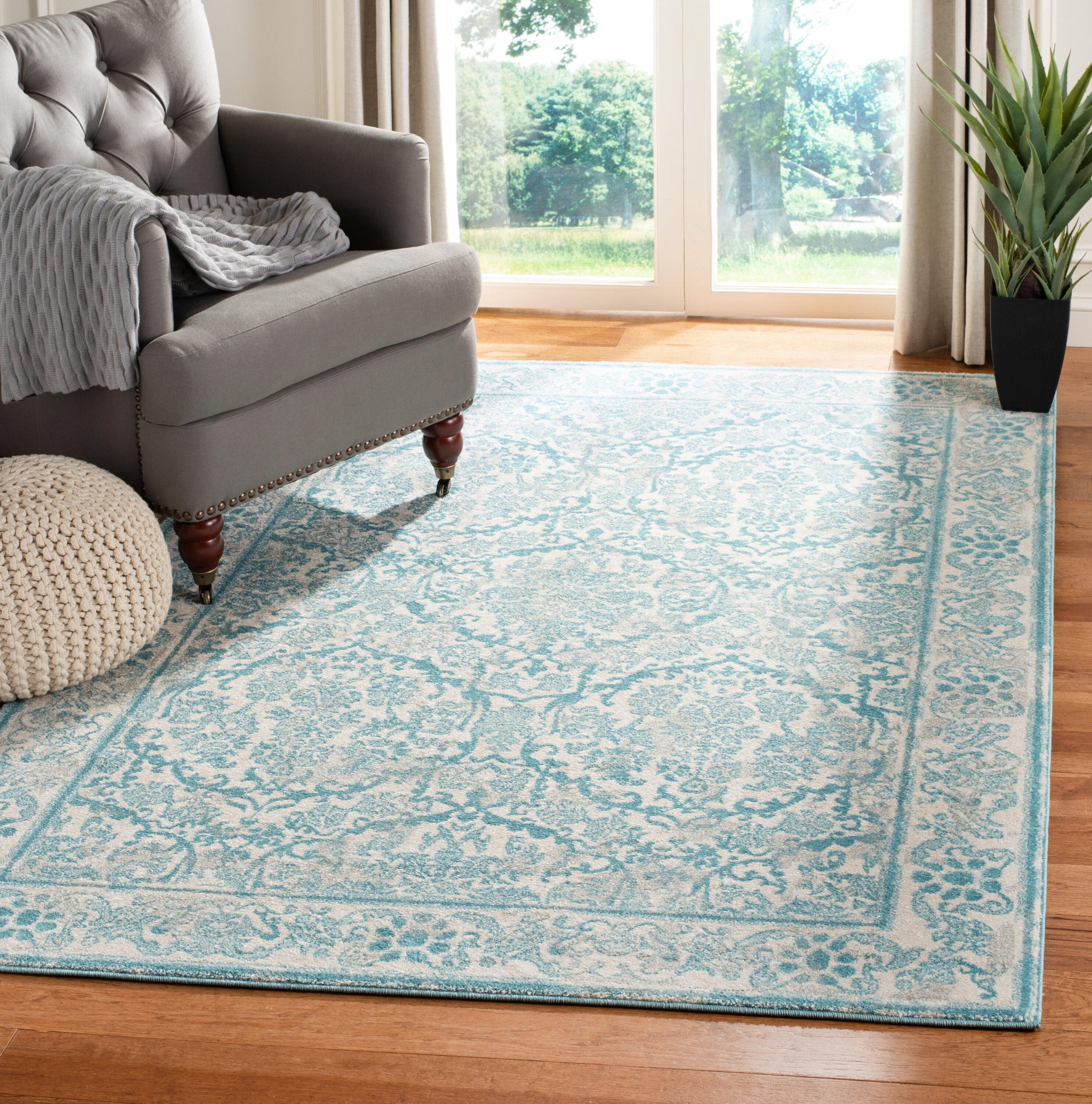 Evoke EVK242 Power Loomed Indoor Accent Rug - Ivory/Light Blue - 2'2"x4' - Safavieh