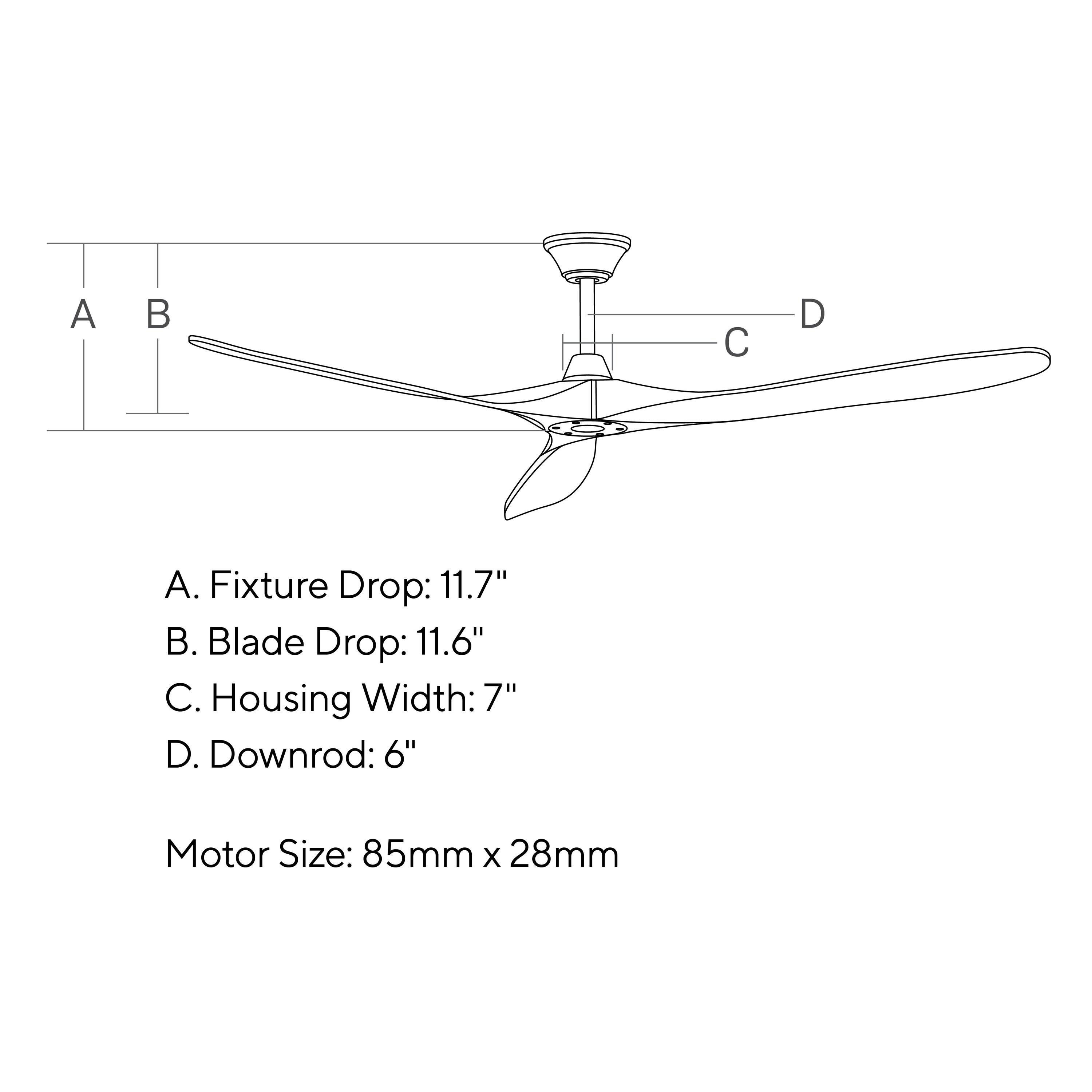 Matte Black 70" Energy-Efficient Ceiling Fan with Remote