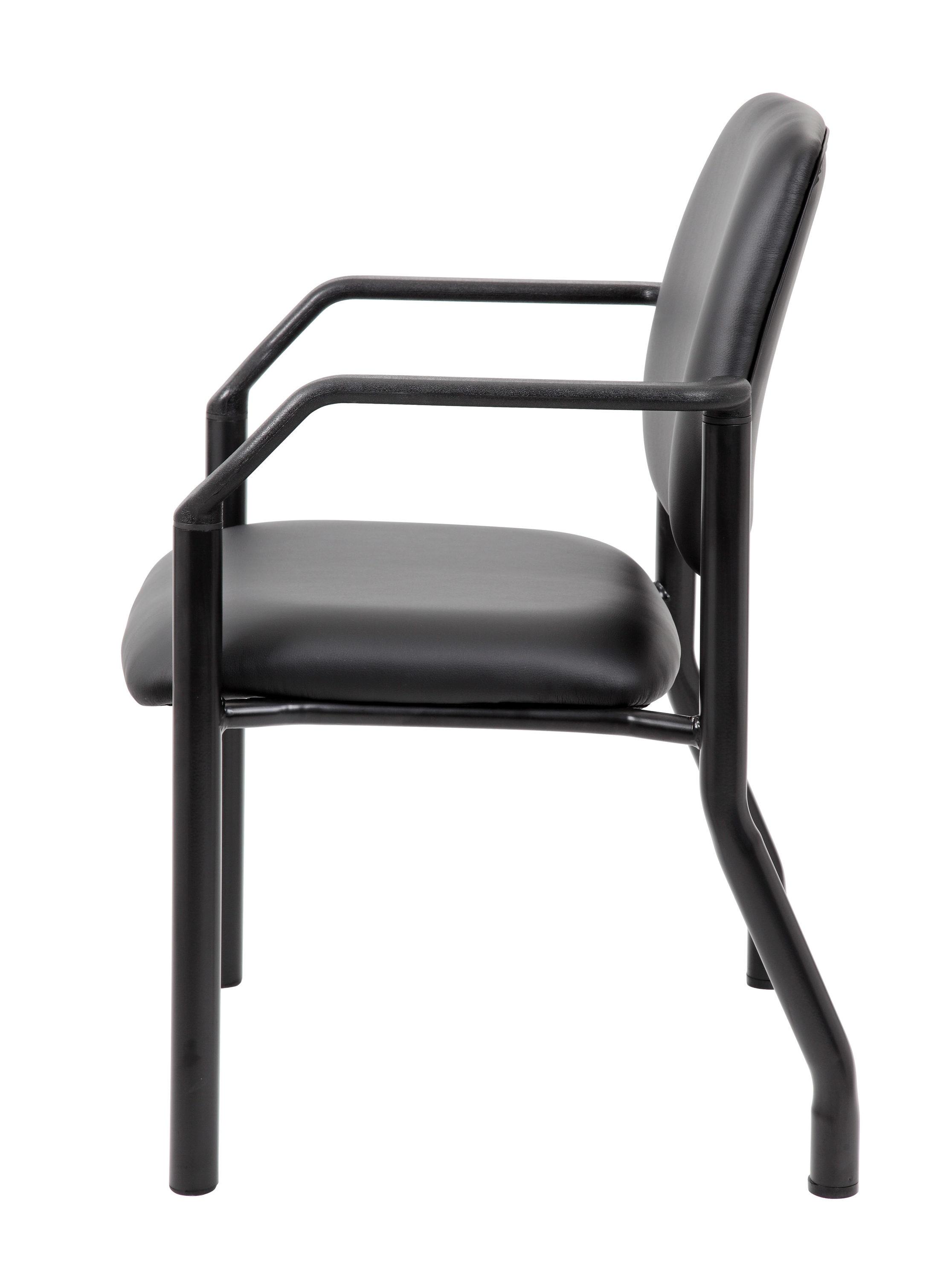 Boss Office Products Stackable Vinyl Seat Reception Chair with Metal Frame