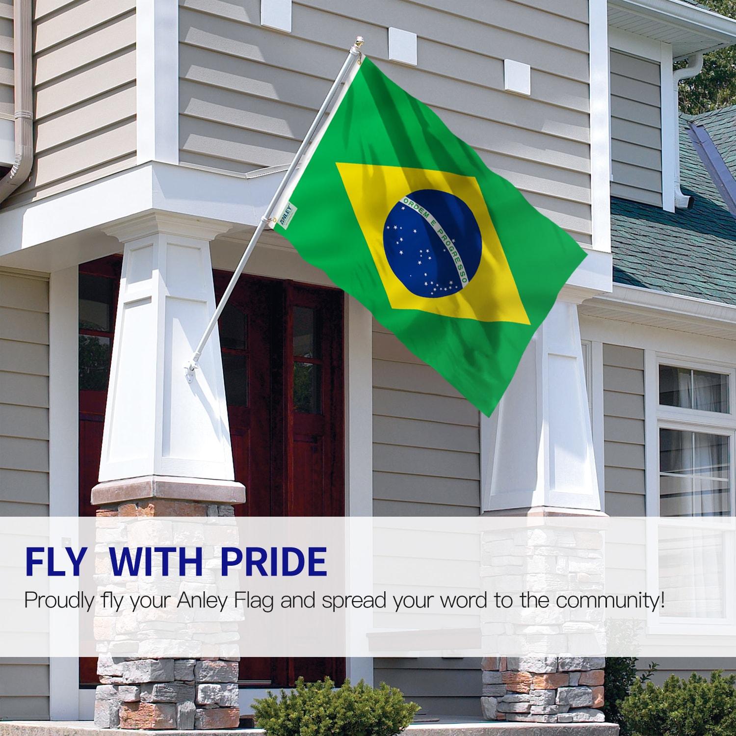 ANLEY Brazil Flag Polyester 36 x 60 in. House Flag (Set of 2)