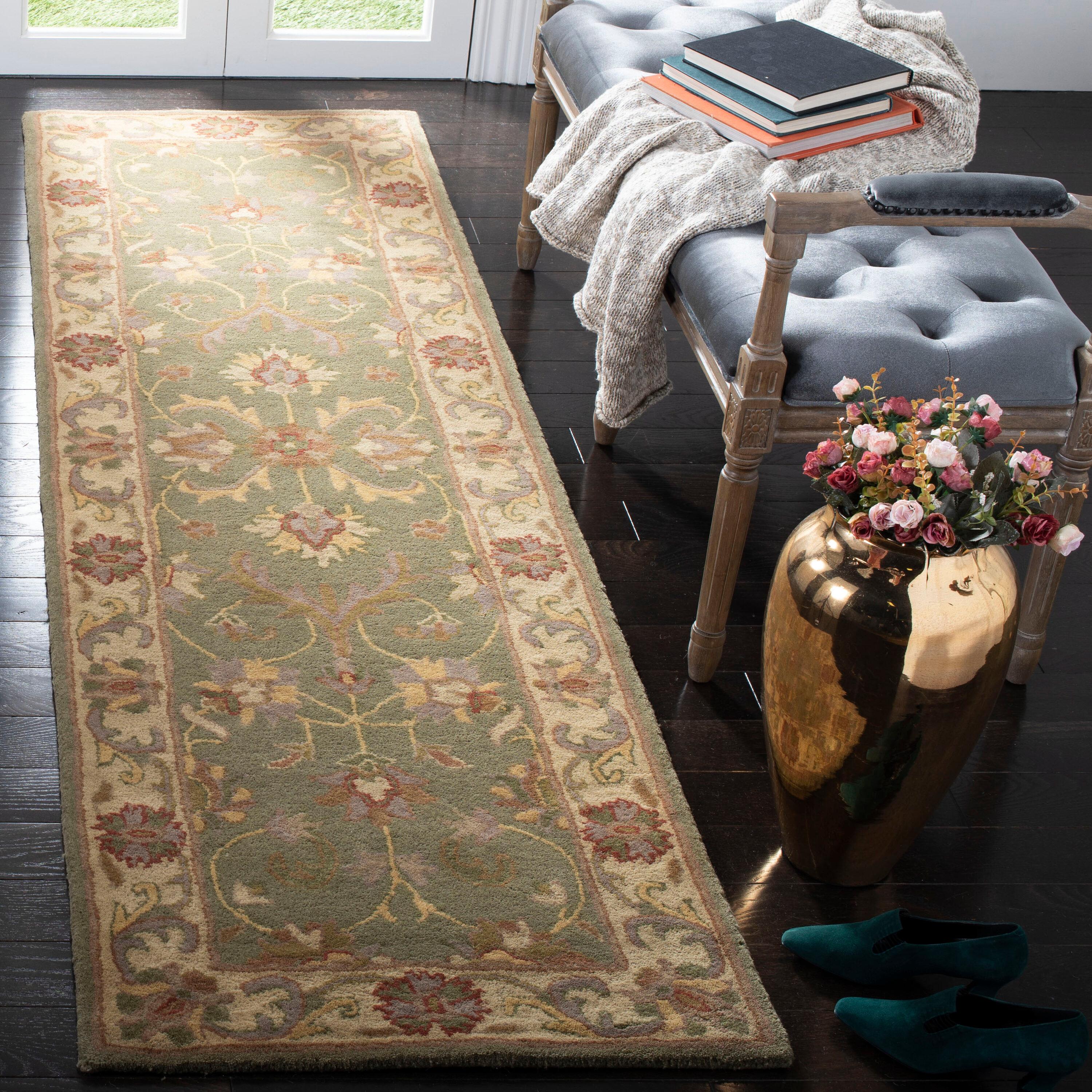 Heritage HG811 Hand Tufted Runner Rug - Green/Gold - 2'3"x8' - Safavieh.