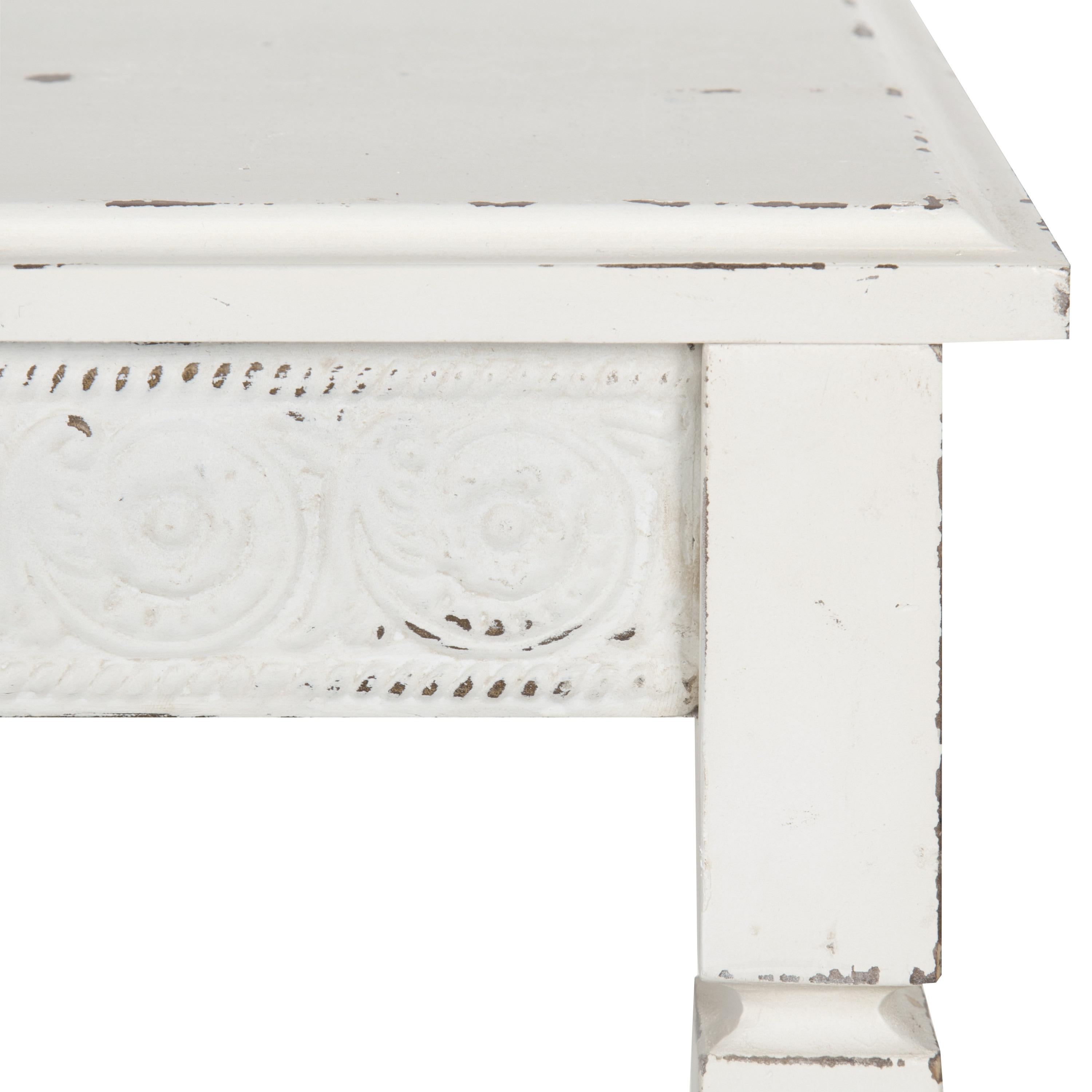 Kate and Laurel Idabelle Rectangle Wood Side Table, 13.5x22x27.75, White
