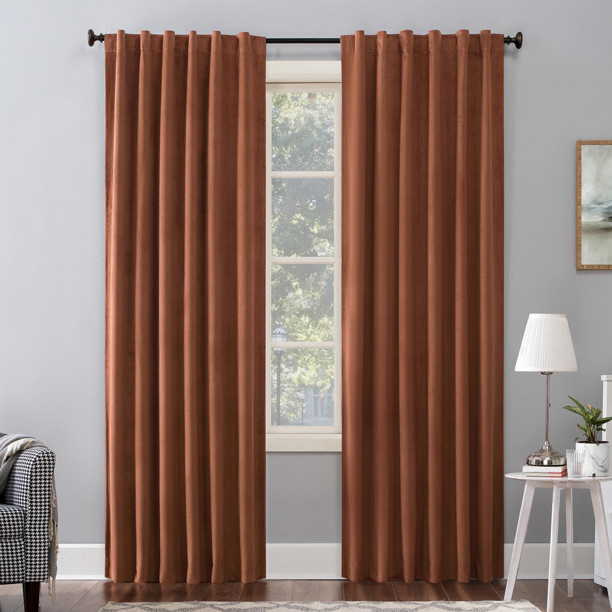 Velvet Noise Reducing Thermal Extreme 100% Blackout Back Tab Curtain Panel