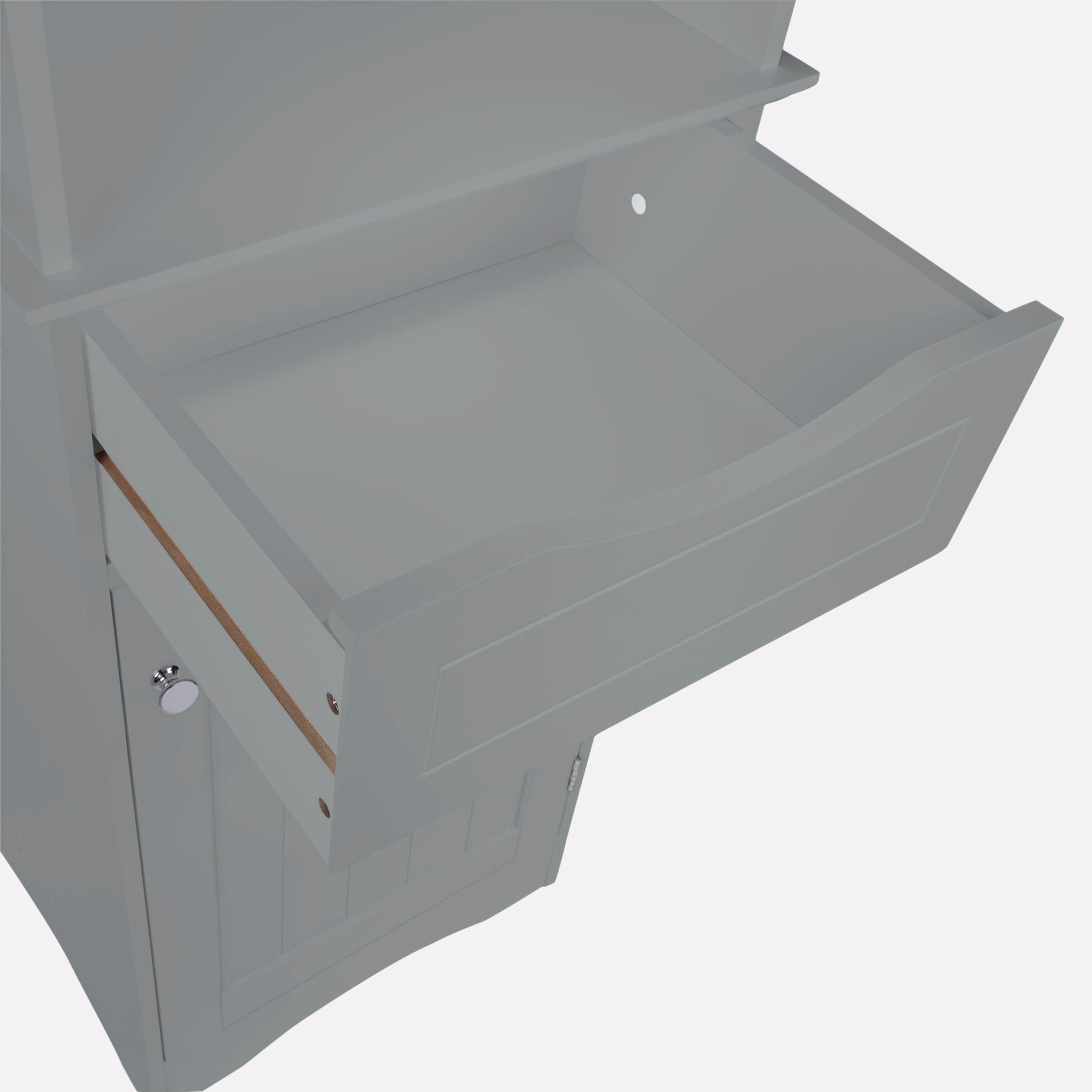 RiverRidge Home RiverRidge Ashland Tall Bathroom Storage Linen Cabinet and Organizer with Drawer and Shelves