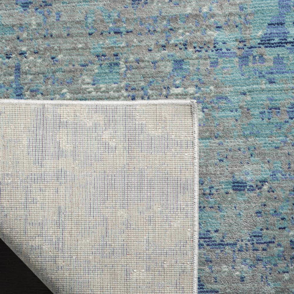 Mystique MYS971 Power Loomed Area Rug - Light Blue/Multi - 6'7"x6'7" - Safavieh.