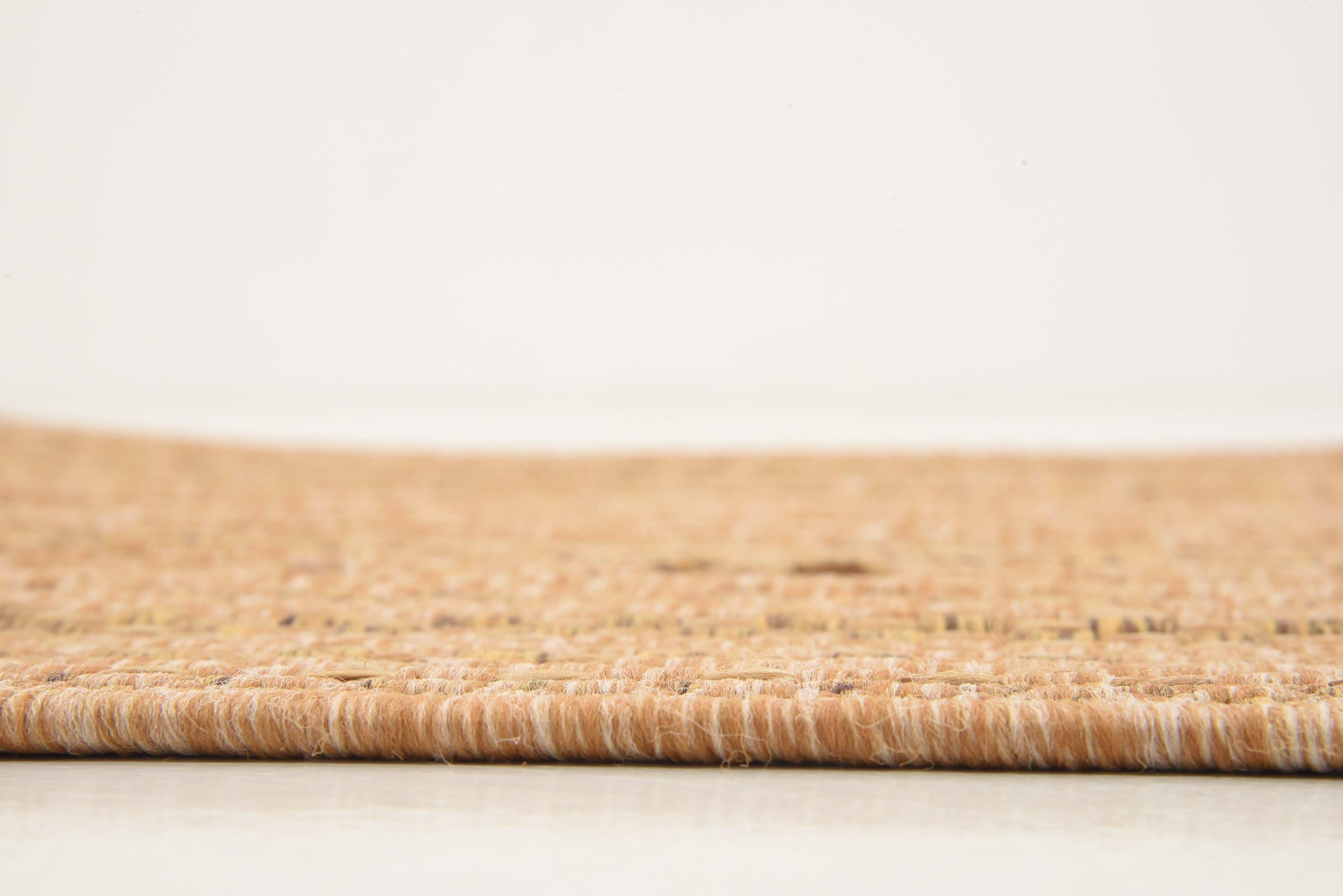 Unique Loom Outdoor Border Collection Area Rug - Checkered (2' 2" x 3' 1" Rectangle Light Brown)