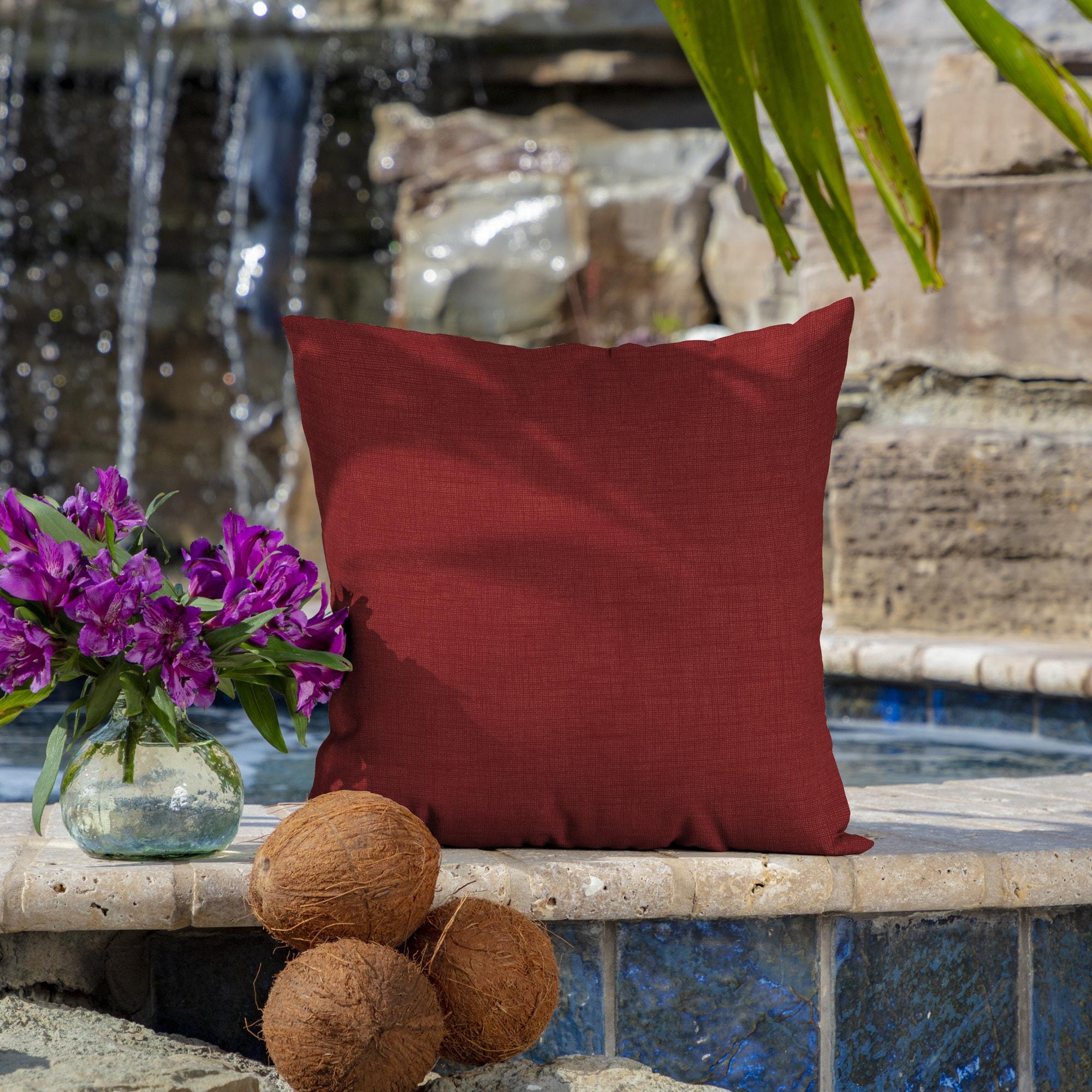 ARDEN Outdoor Toss Pillow (2 Pack) 16 x 16, Ruby Red Leala