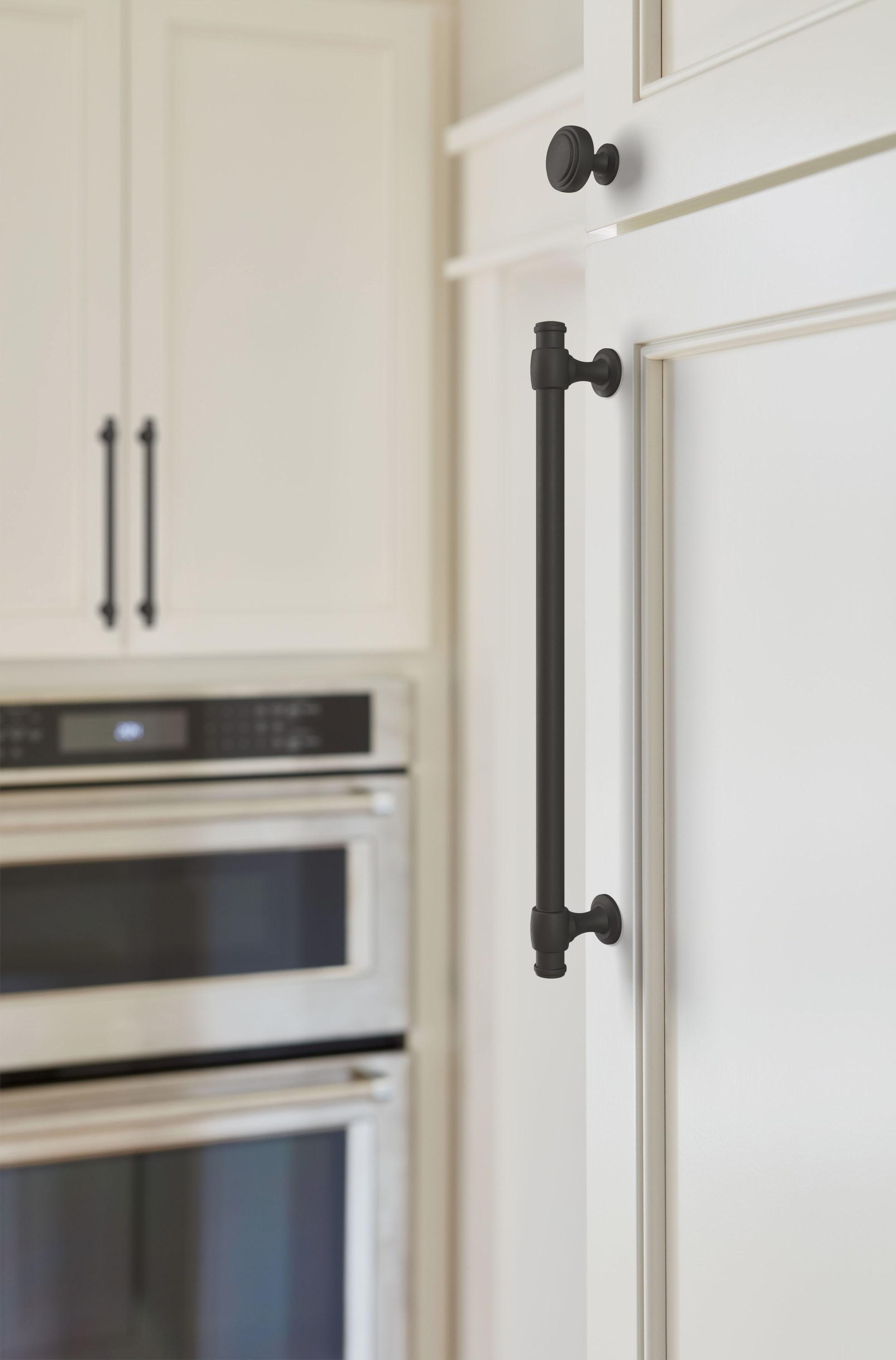 Amerock Winsome 7-9/16 inch (192mm) Center-to-Center Matte Black Cabinet Pull