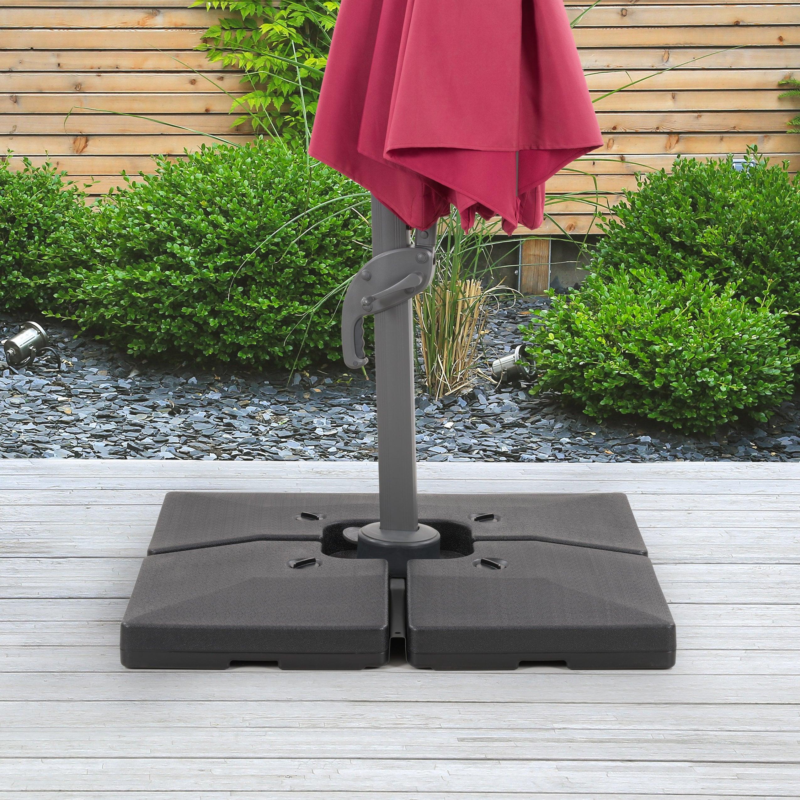 67.9lbs Square Deluxe Patio Base for Heavy and Offset Umbrella Gray - CorLiving