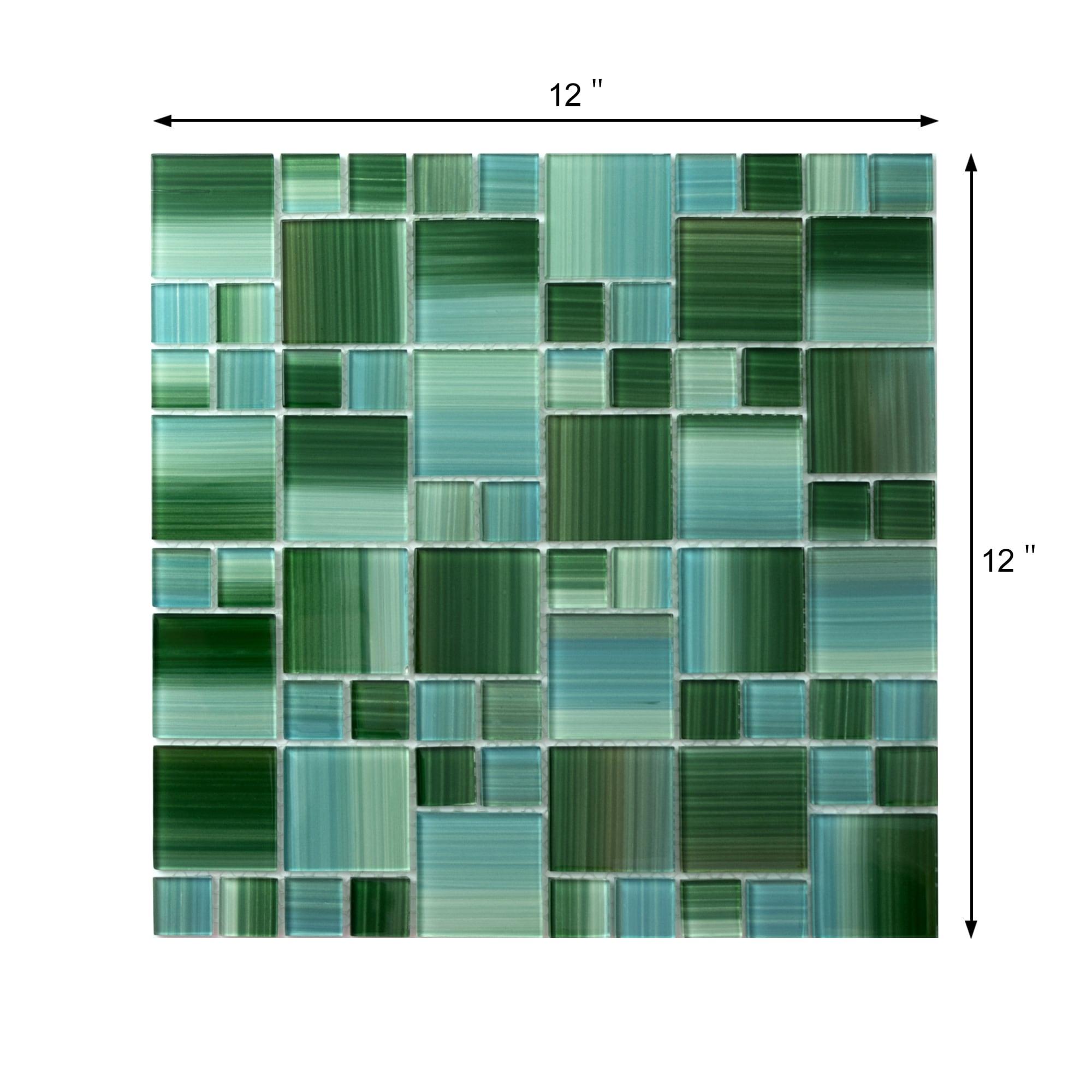 WS Tiles® Swimming Pool Random Sized Straight Edge Glass Mosaic Tile