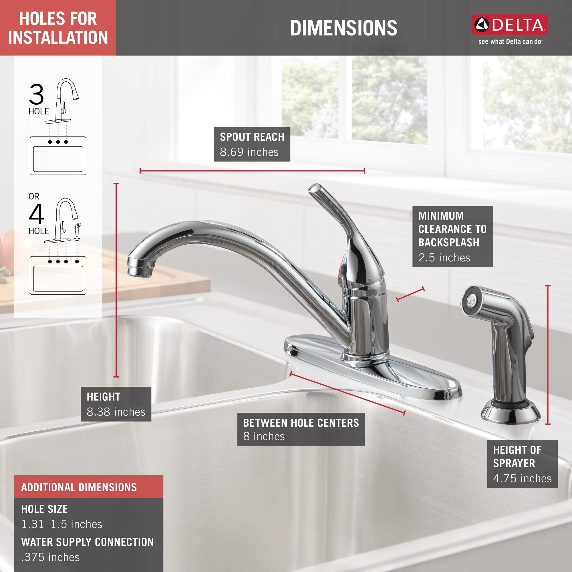 Core 100/300/400 Series Classic Single Handle Centerset Kitchen Faucet with Side Spray