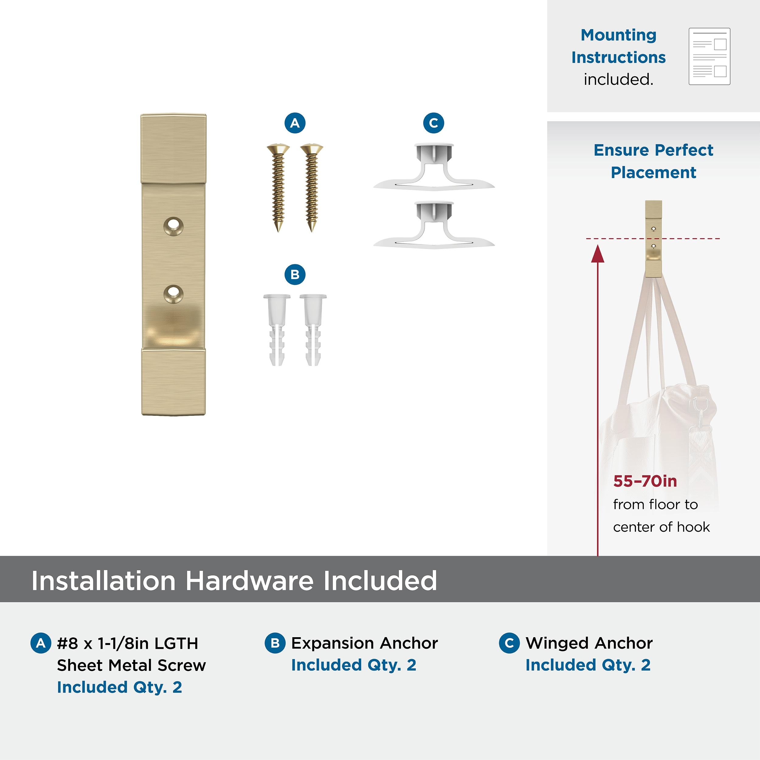 Bray Contemporary Double Prong Decorative Wall Hook