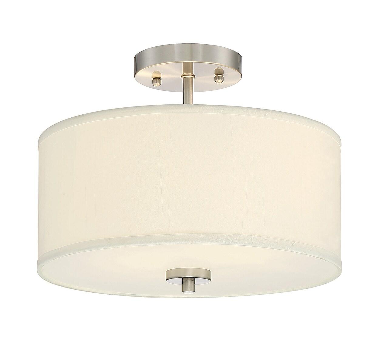 Trade Winds 2-light Drum Semi-flush In Brushed Nickel