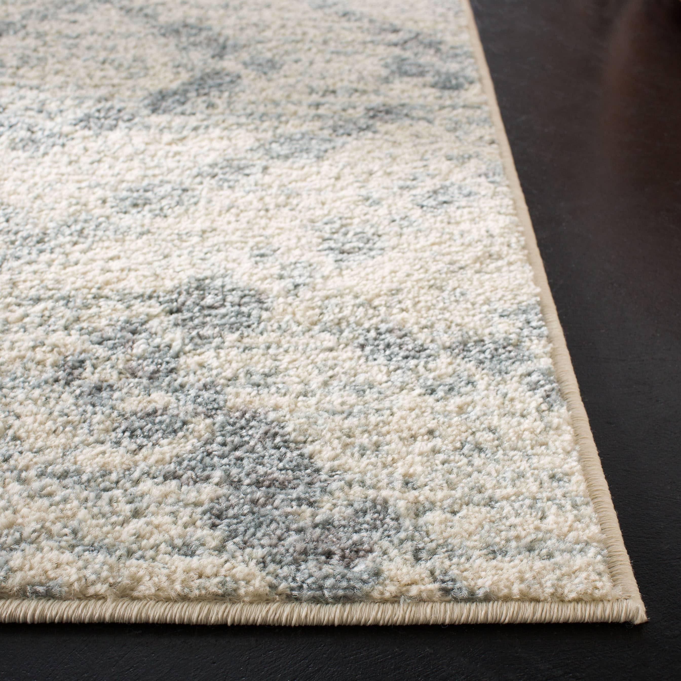 SAFAVIEH Adirondack Lecia Geometric Area Rug, Ivory/Light Blue, 10' x 14'