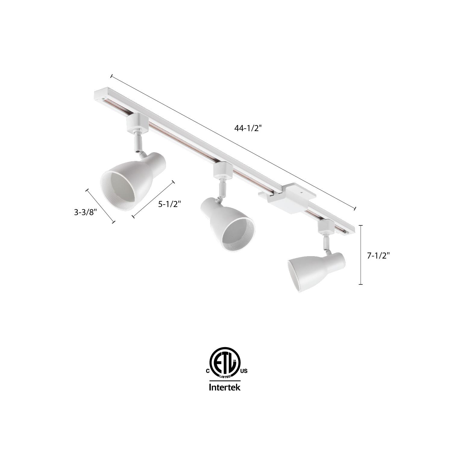 Matte White 3-Light LED Track Lighting Kit