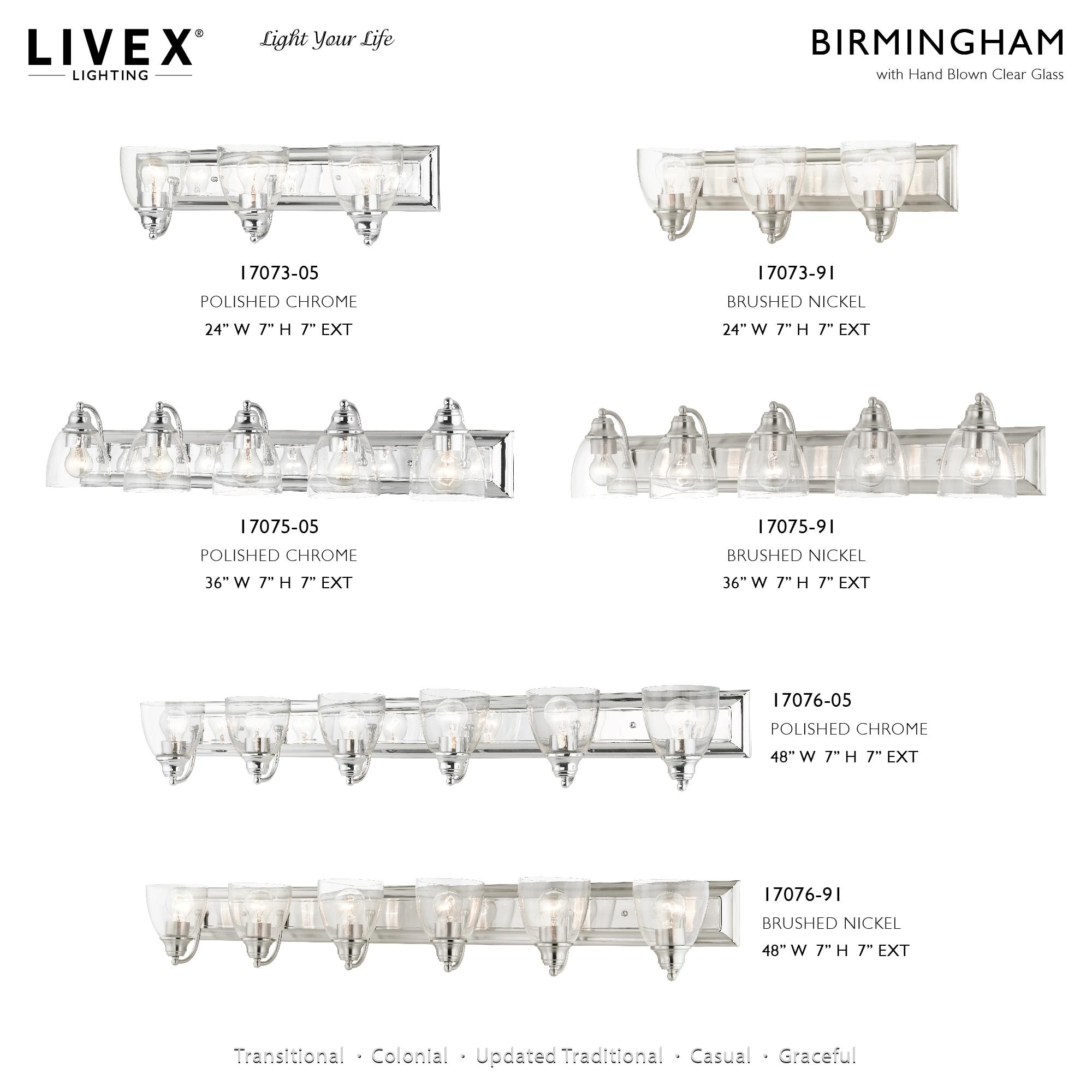 Livex Lighting Birmingham 3 - Light Vanity in  Polished Chrome