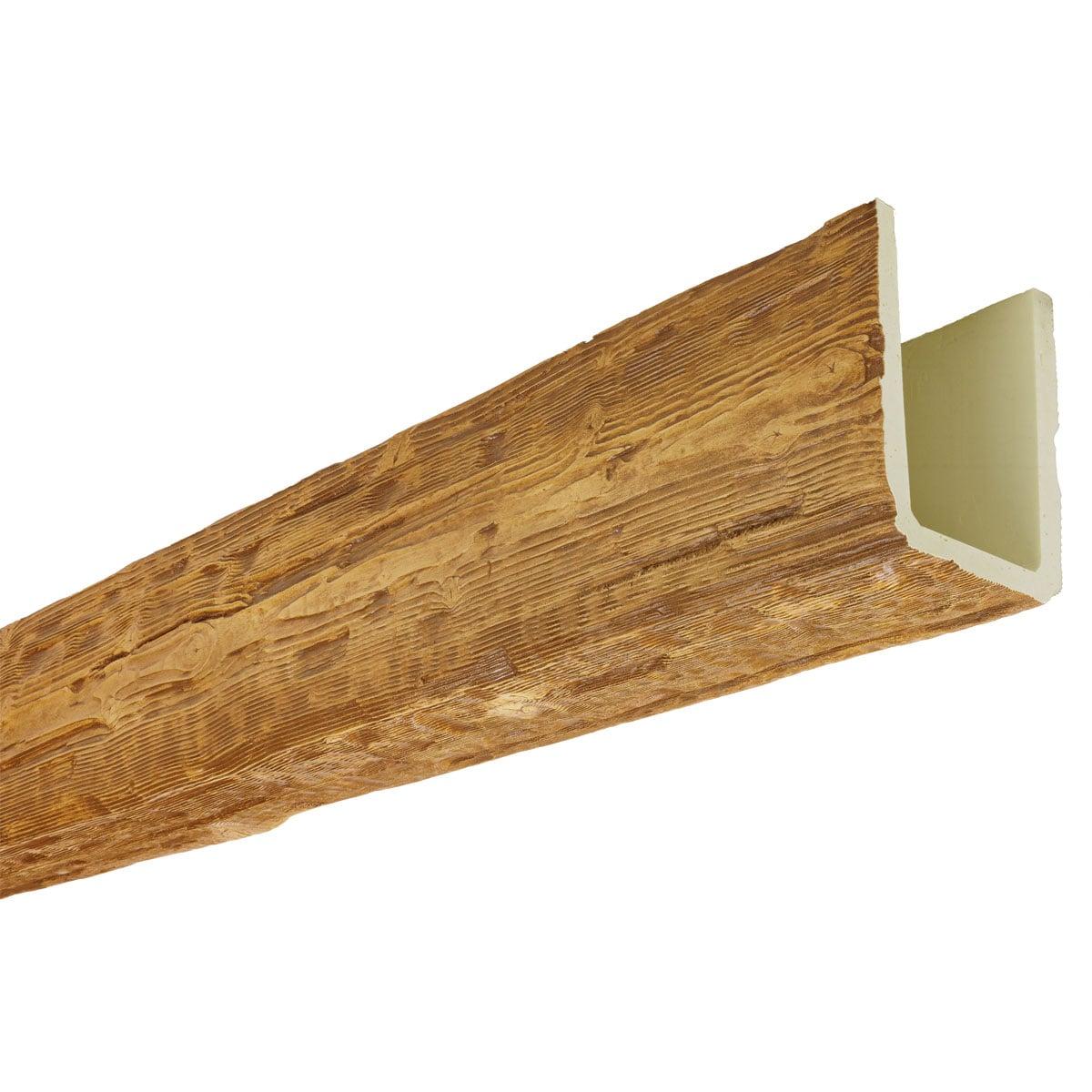 Ekena Millwork Salvaged Timber HeritageTimber Faux Wood 3-Sided Ceiling Beam (U-Beam)
