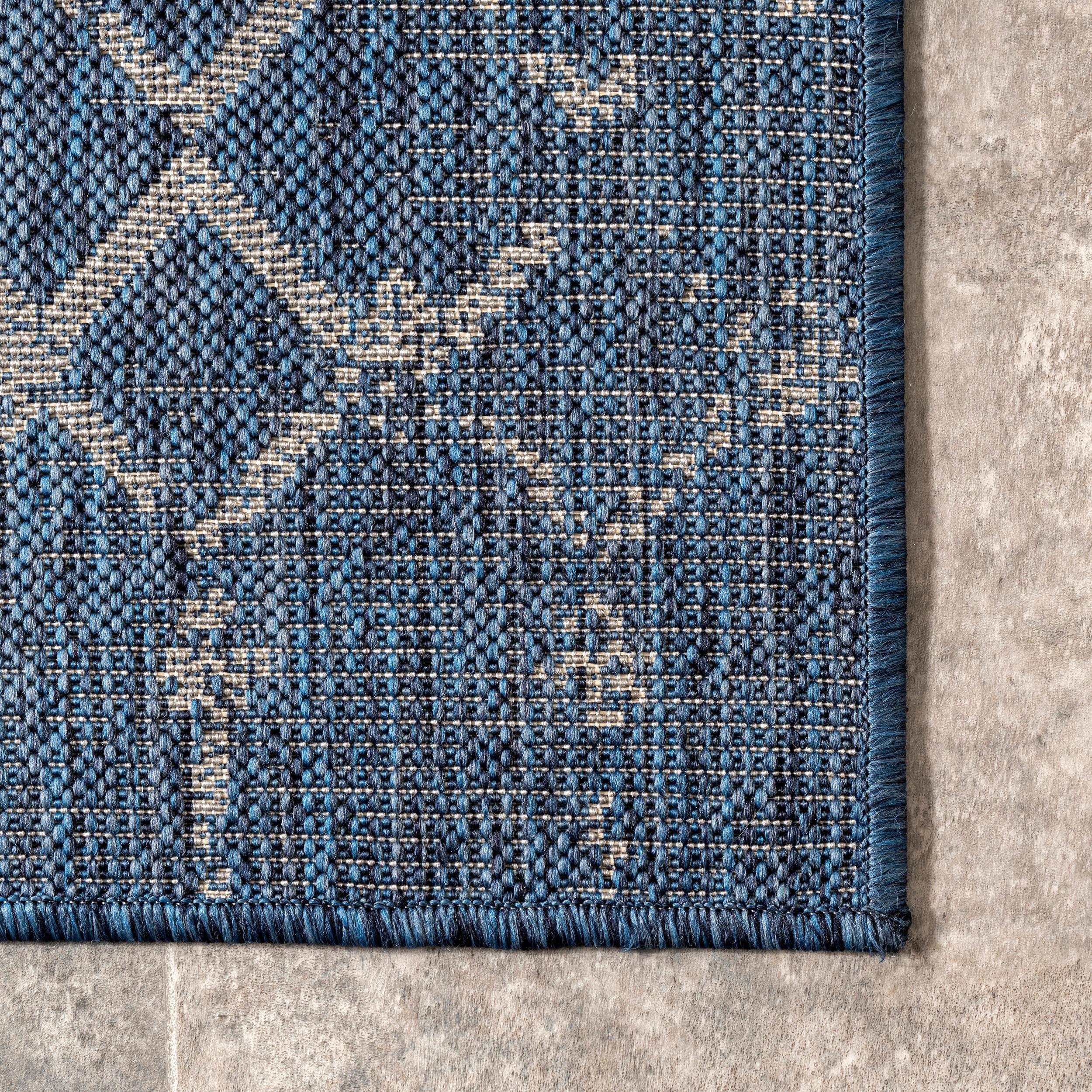 Nuloom Grayson Trellis 5x8 Indoor/Outdoor Area Rug for Living Room Patio Deck Front Porch Kitchen, Blue/Ivory