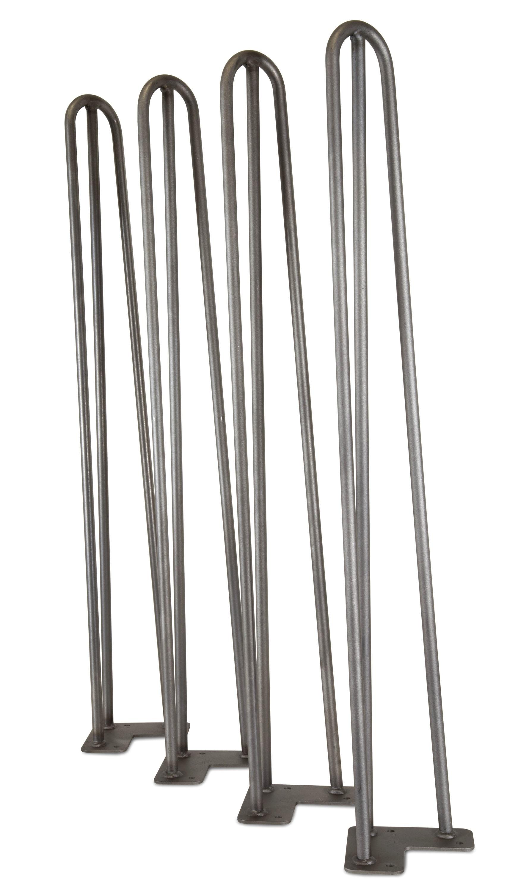 WEN Products 28-Inch Mid-Century Modern Raw Steel Hairpin Table Legs, 1/2-Inch Diameter, Set Of 4