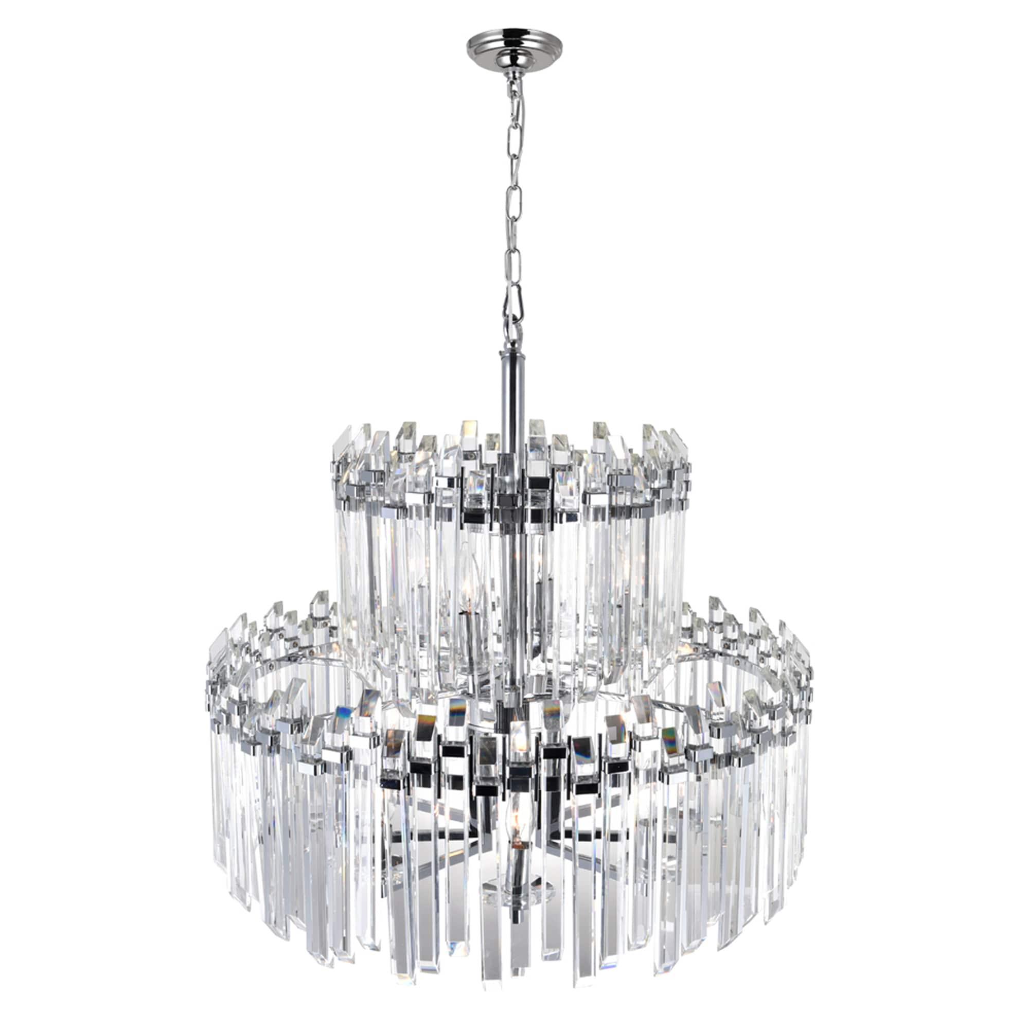 CWI Lighting Henrietta 12 Light Transitional Metal Chandelier in Chrome