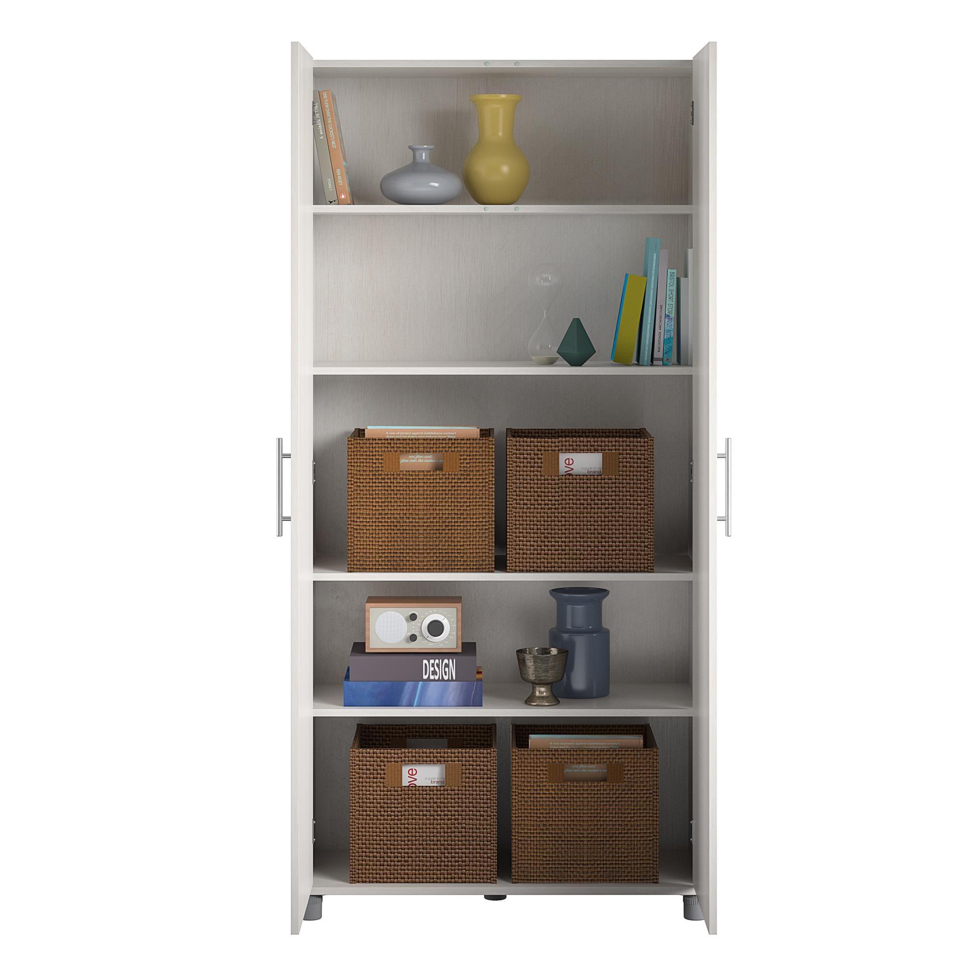 Systembuild Camberly 36" Utility Storage Cabinet, Ivory Oak