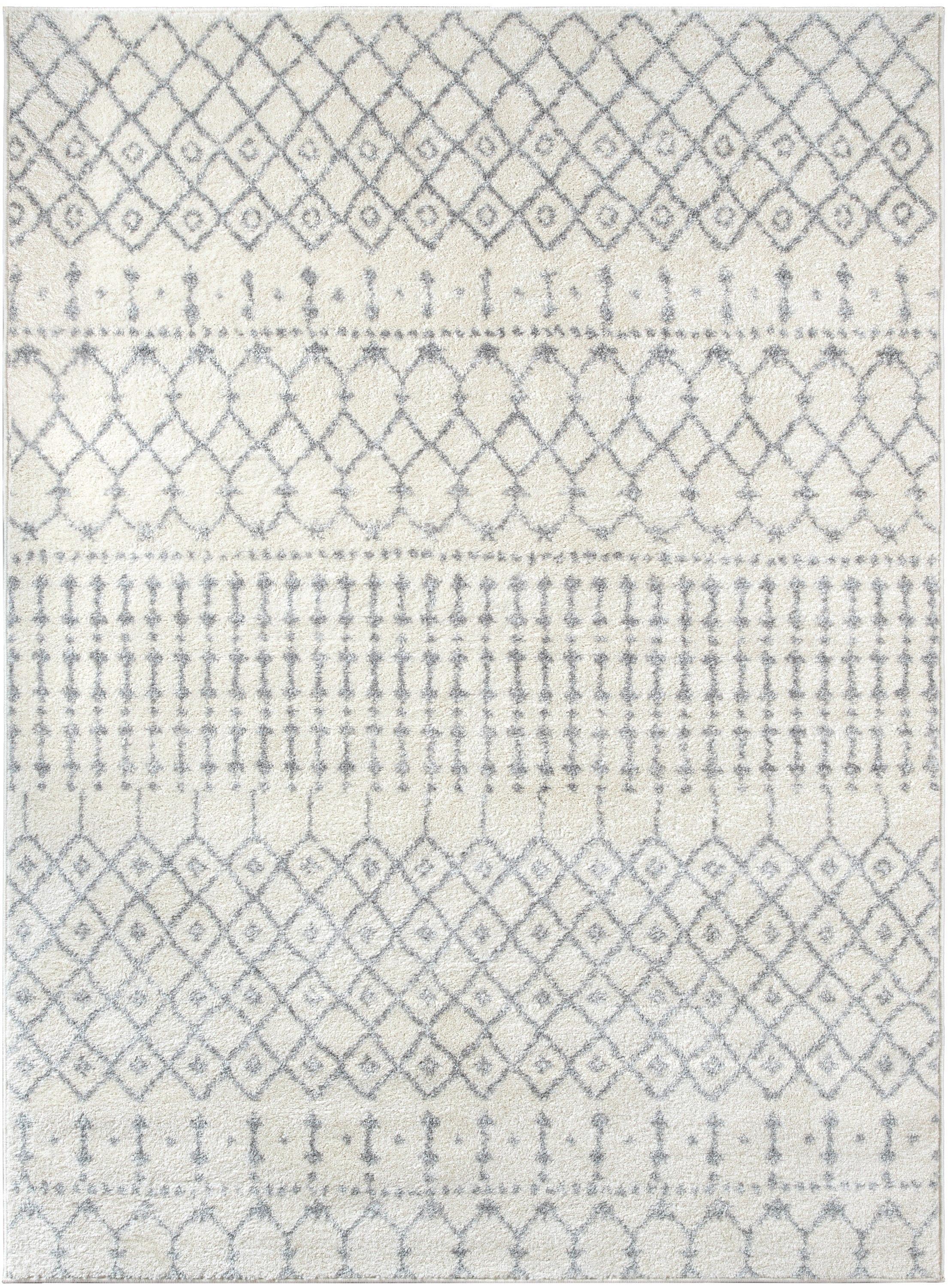 Mystic Colette Moroccan Trellis Ivory Grey Area Rug