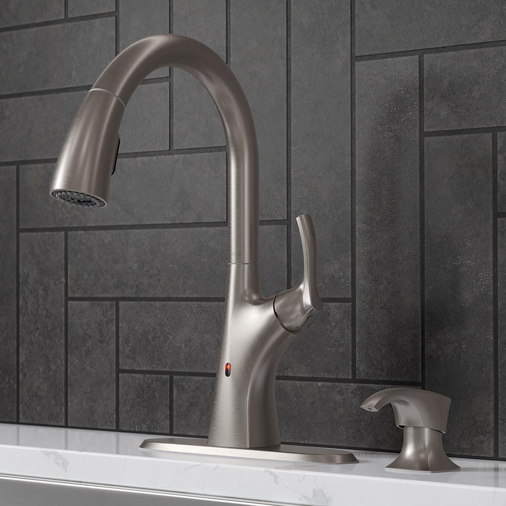 Pull Down Touchless Single Handle Kitchen Faucet with Side Spray