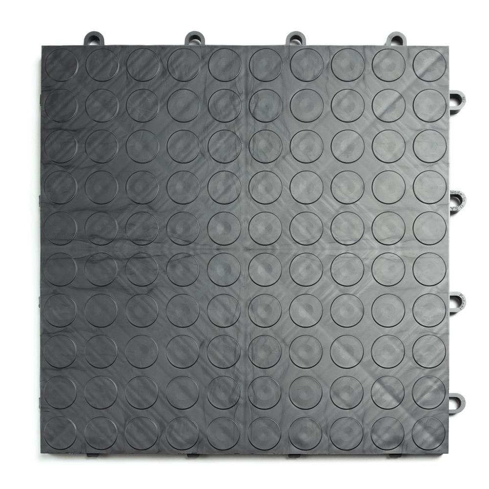 GarageDeck Coin Pattern, Durable Copolymer Interlocking Modular Non-Slip Garage Flooring Tile, Graphite