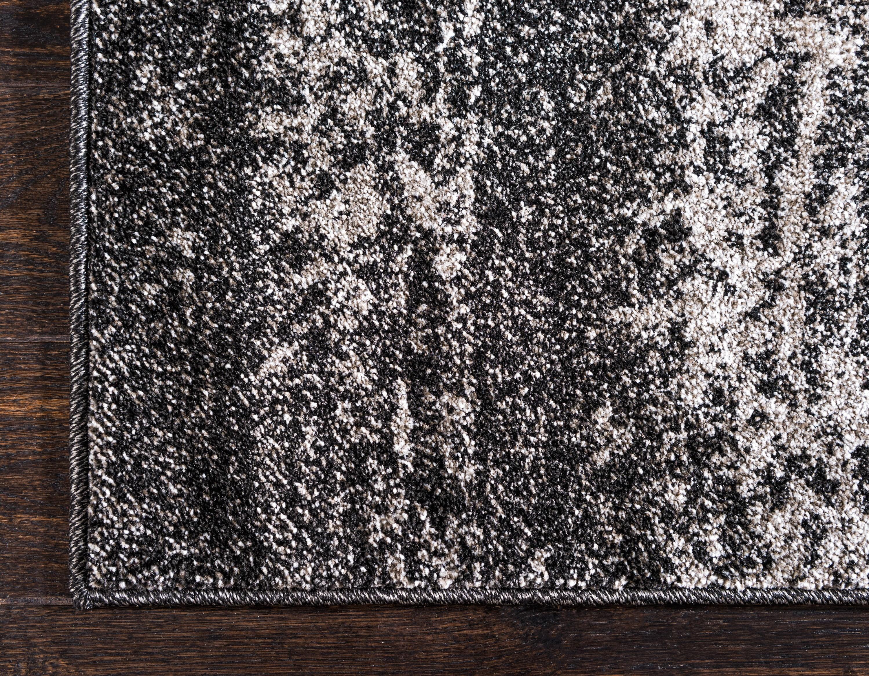 Unique Loom Del Mar Collection Area Rug - Lucille (7' 10" x 11' Rectangle Dark Gray/Ivory)