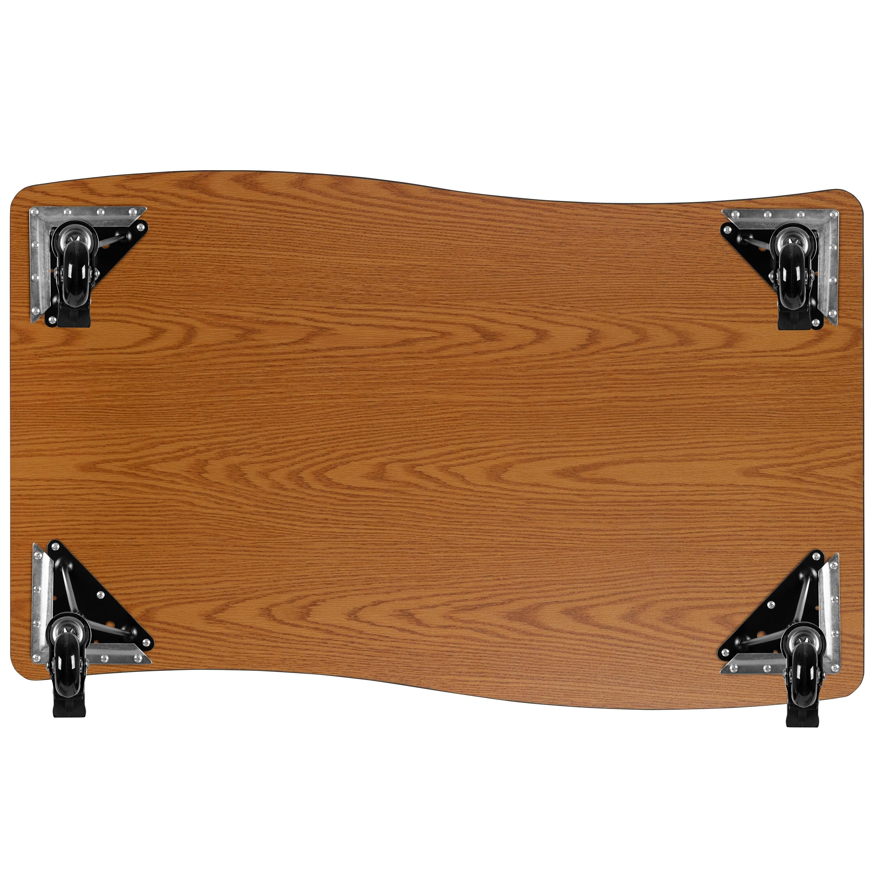 Flash Furniture Goddard 28"W x 47.5"L Rectangular Wave Collaborative Grey Adjustable Height Activity Table