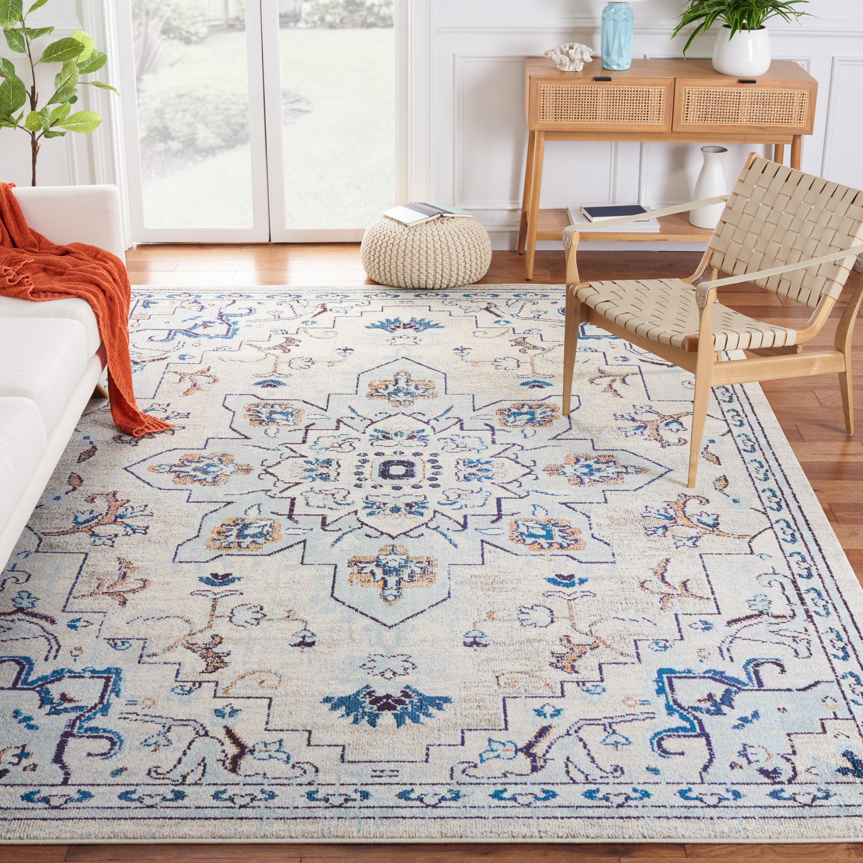 Madison MAD473 Power Loomed Indoor Area Rug - Ivory/Light Blue - 8'x10' - Safavieh