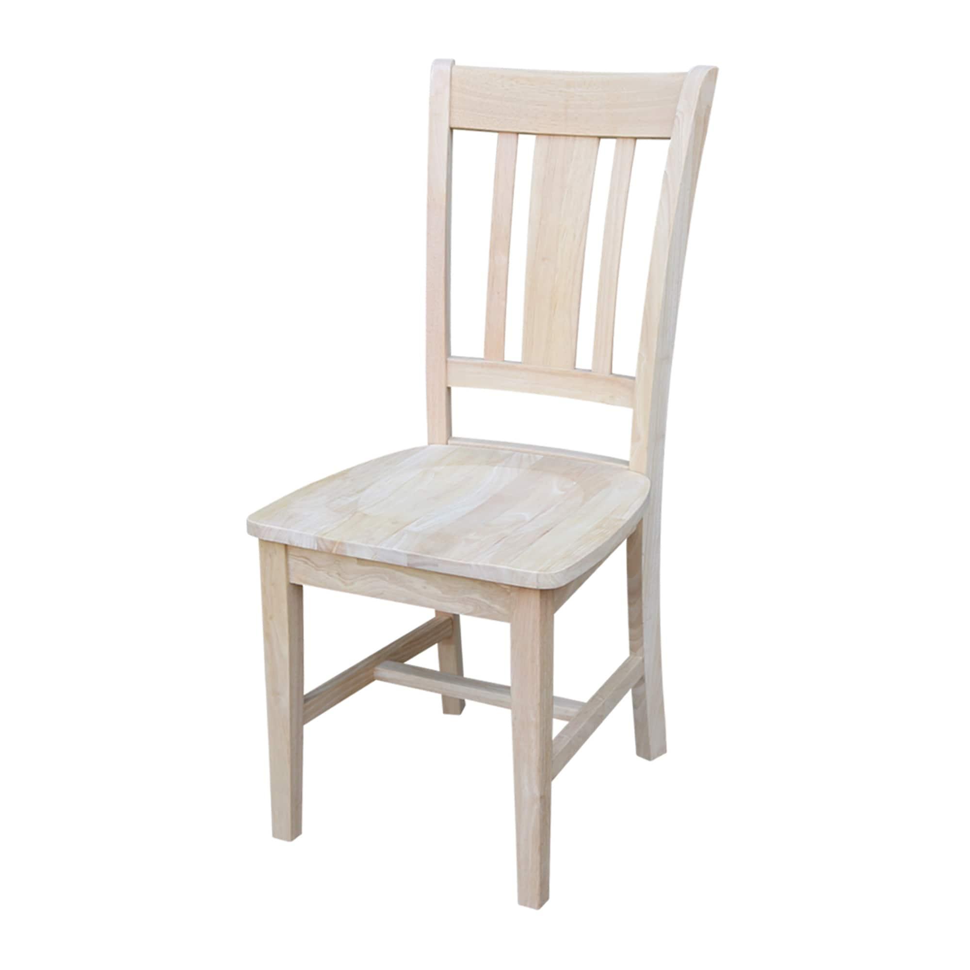 Set of 2 San Remo Splatback Chairs Wood - International Concepts: Solid Parawood, Unupholstered