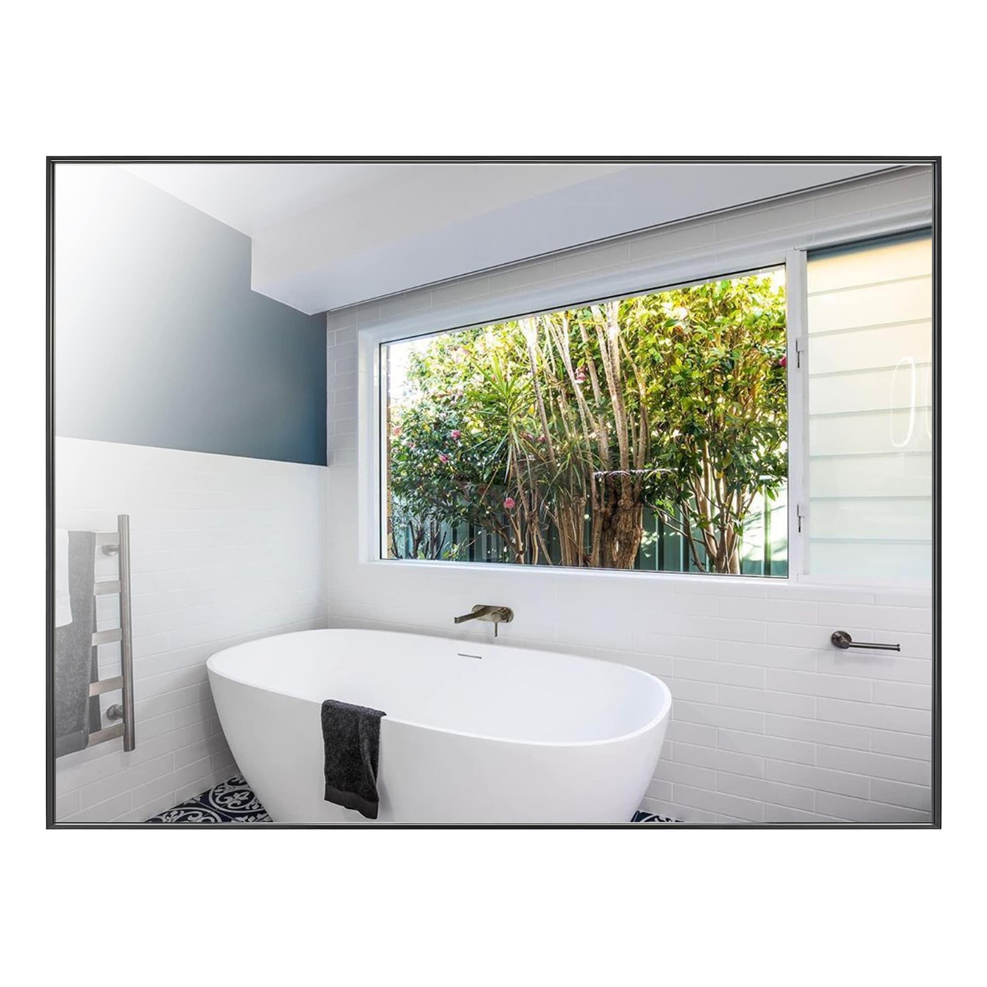 Modern & Contemporary Rectangle Bathroom Vanity Mirror Metal Framed Wall Mirror