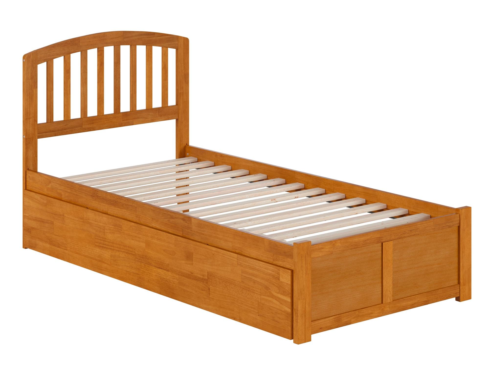 Richmond Solid Wood Platform Bed with Panel Footboard and Trundle