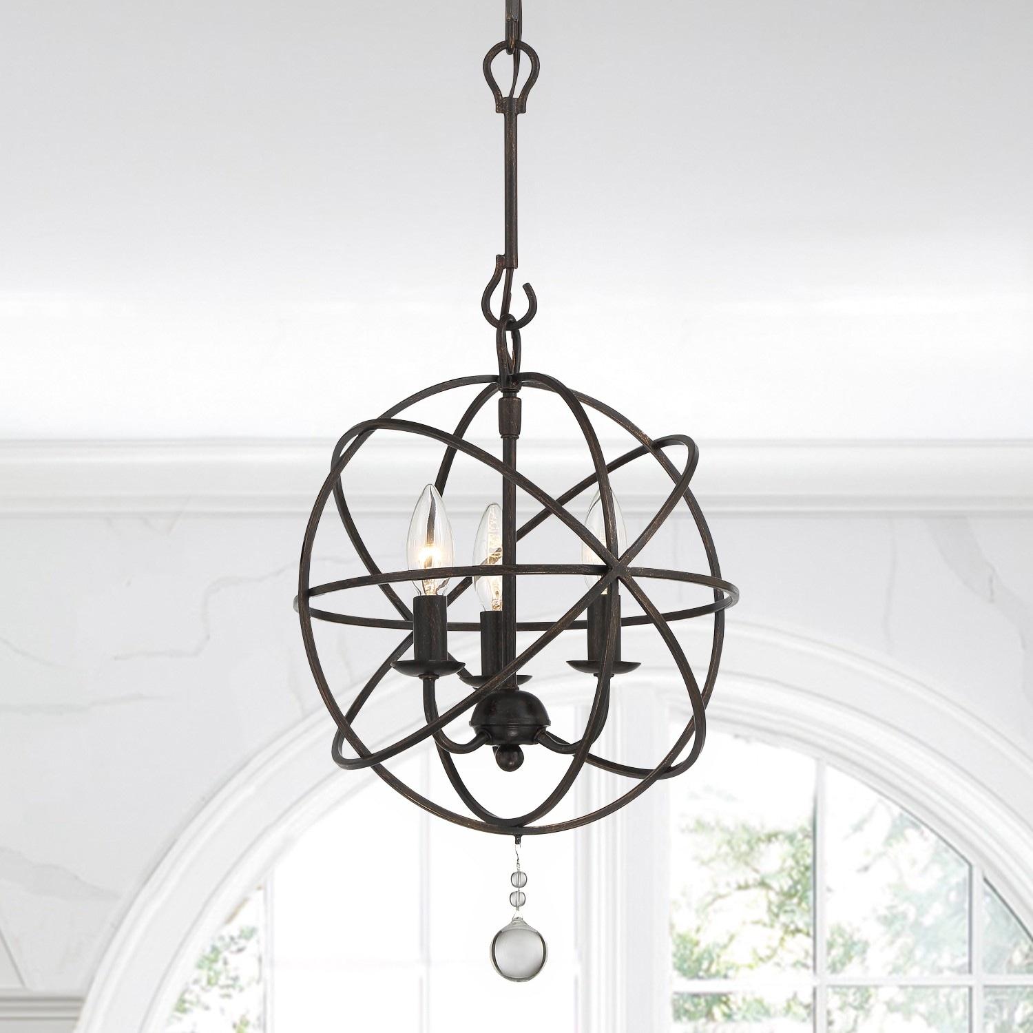 Crystorama Lighting - Three Light Mini Chandelier - Mini Chandelier - Solaris -
