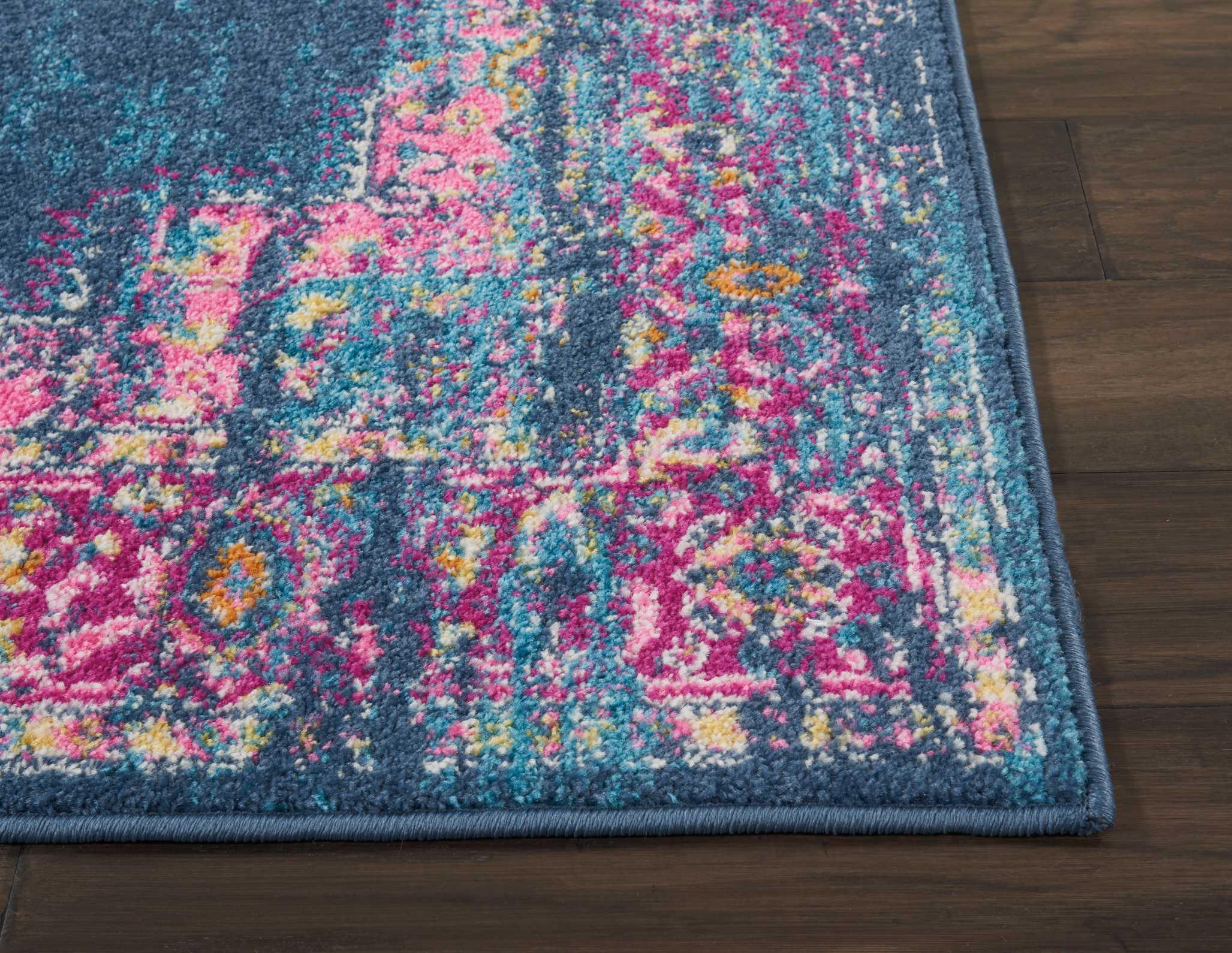 Nourison Passion Medallion Bohemian Indoor Rug Blue 3'9" x 5'9"
