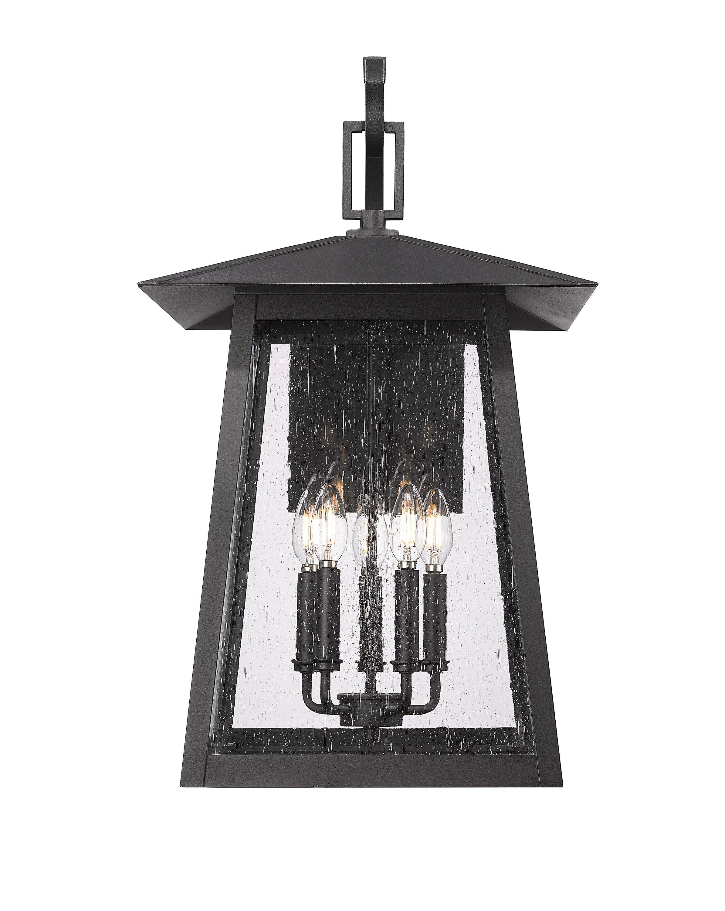 Rainer 5 Light Outdoor Wall Light in Black