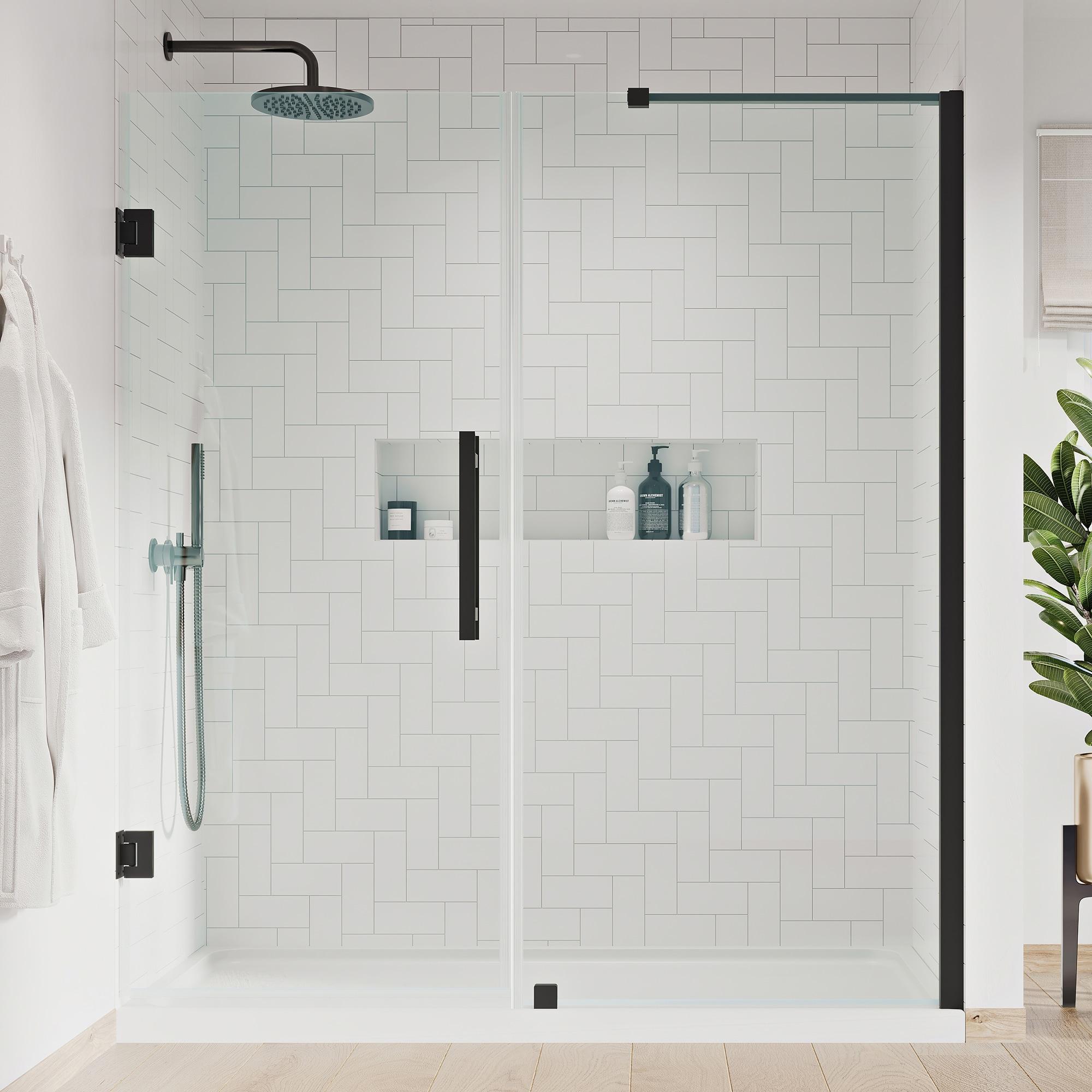 Ove Decors Endless Tampa-Pro 60" W x 72" H Alcove Frameless Shower Kit, Door, Panel, Base TP0180190