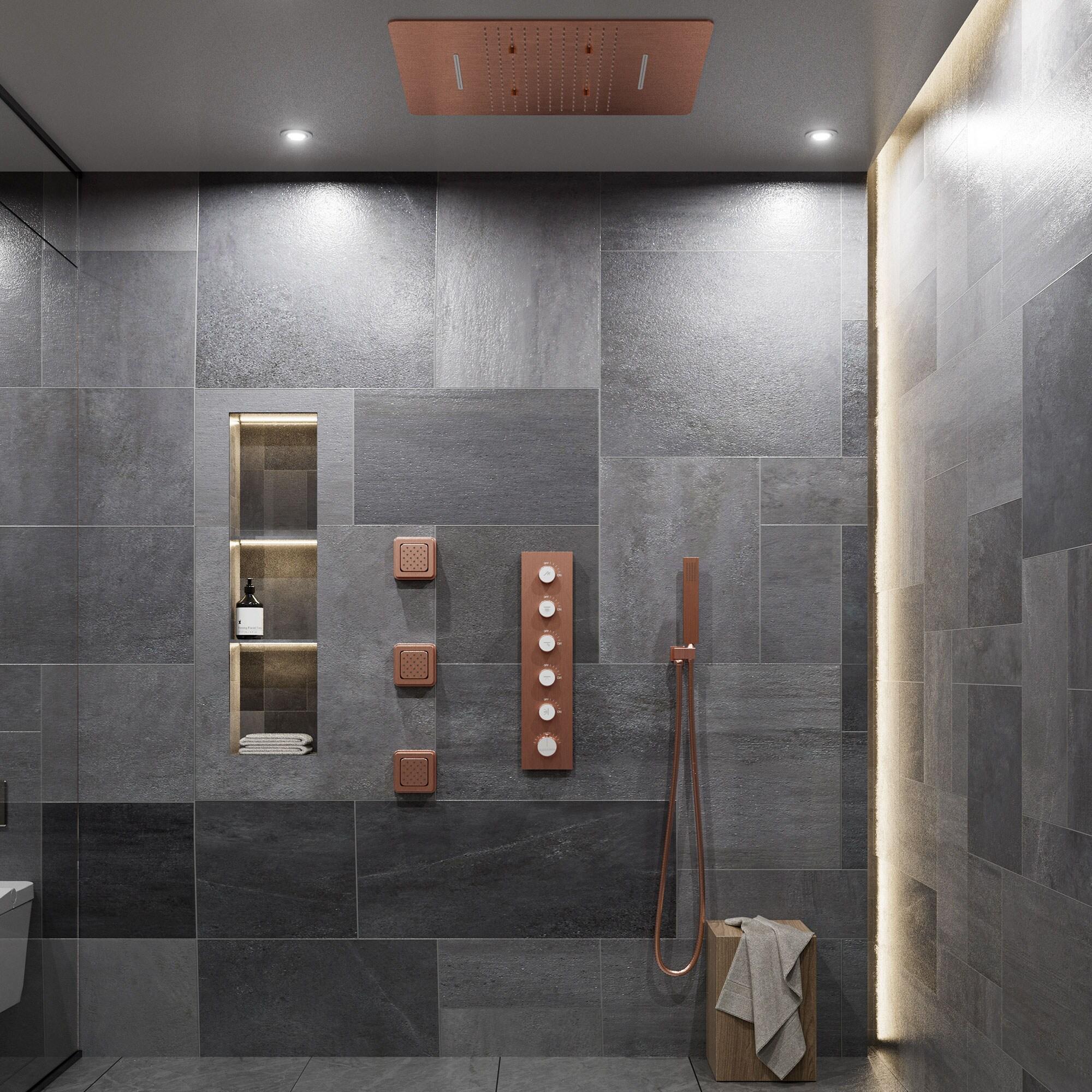 Thermostatic Complete Rainfall Shower System with Rough in-Valve and Body Spray