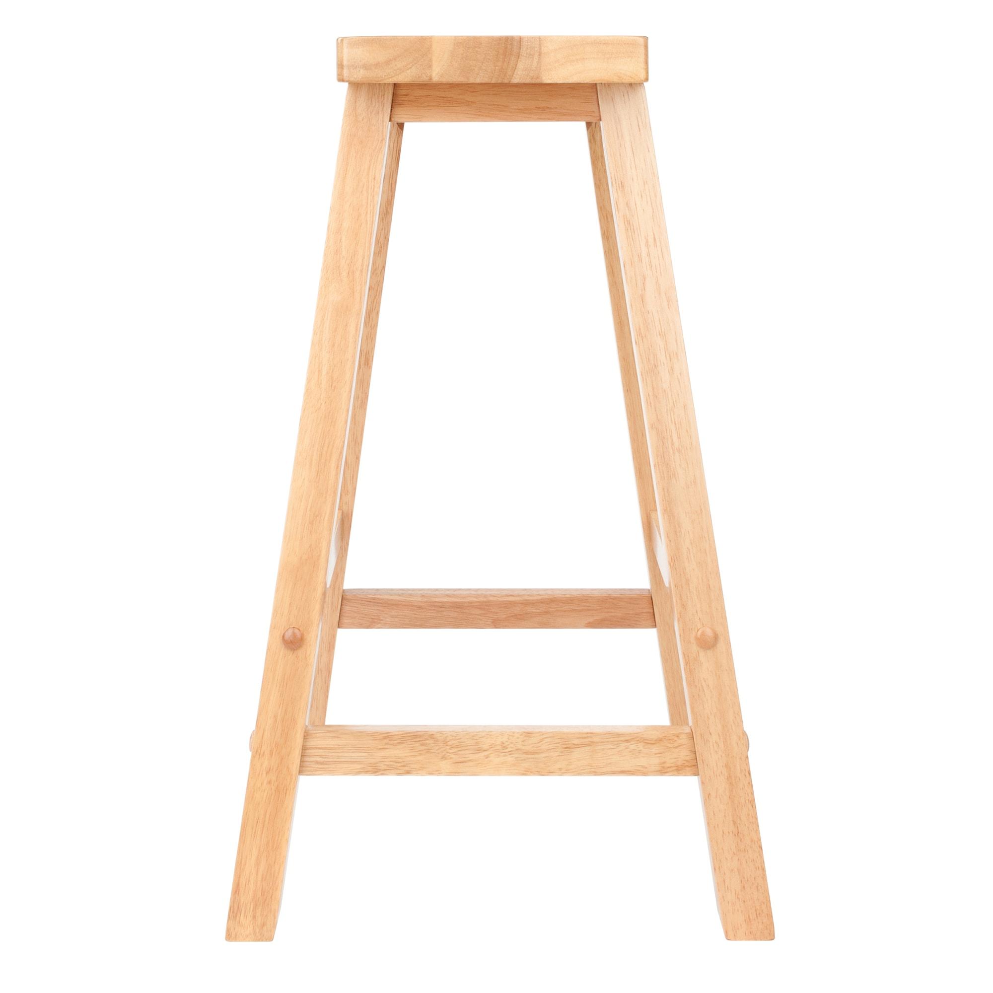 24" Satori Saddle Seat Counter Height Barstool Beech - Winsome: Wood Frame, Spot Clean, No Backrest