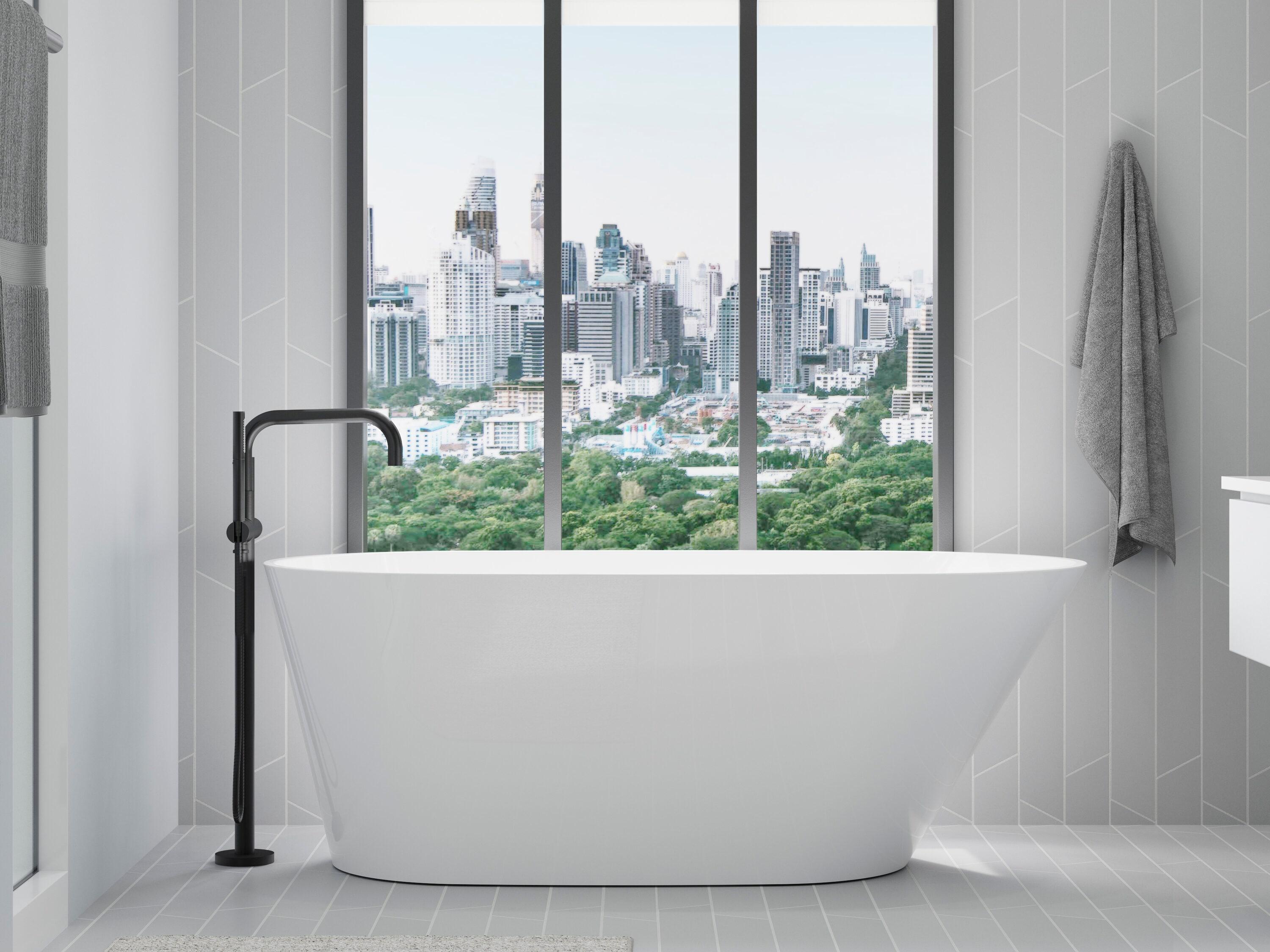 Purist® Floor-Mount Bath Filler Trim with Handshower