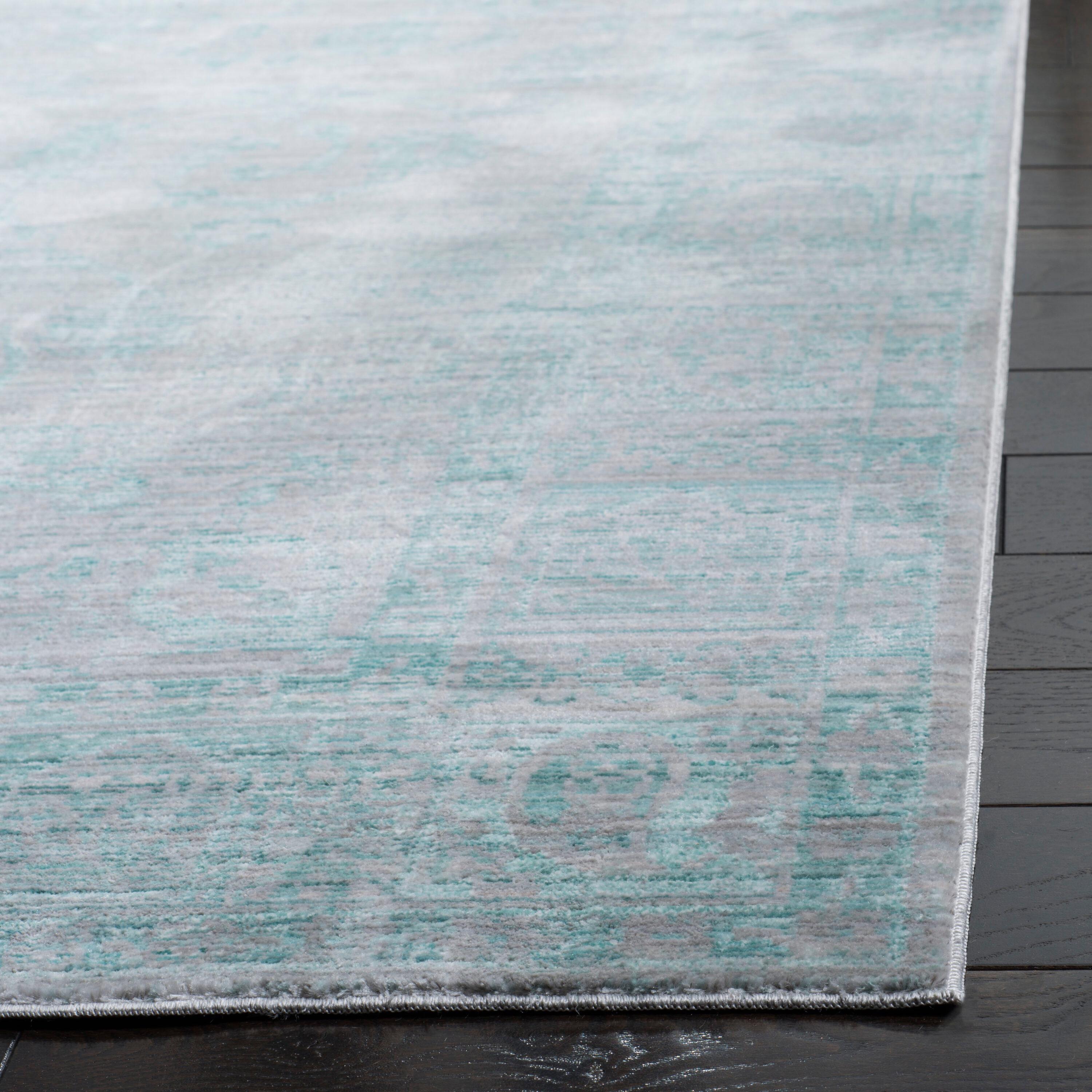 Valencia Blue and Multi Synthetic Reversible Rug