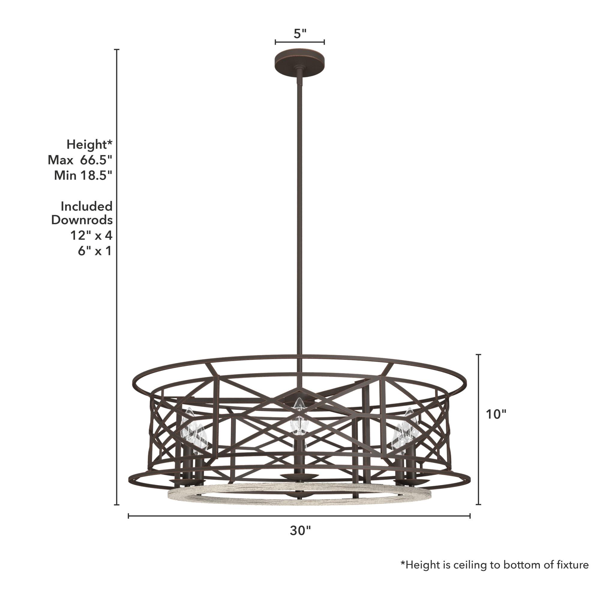 Hunter Fan Langwood 6 - Light Unique / Statement Drum Chandelier