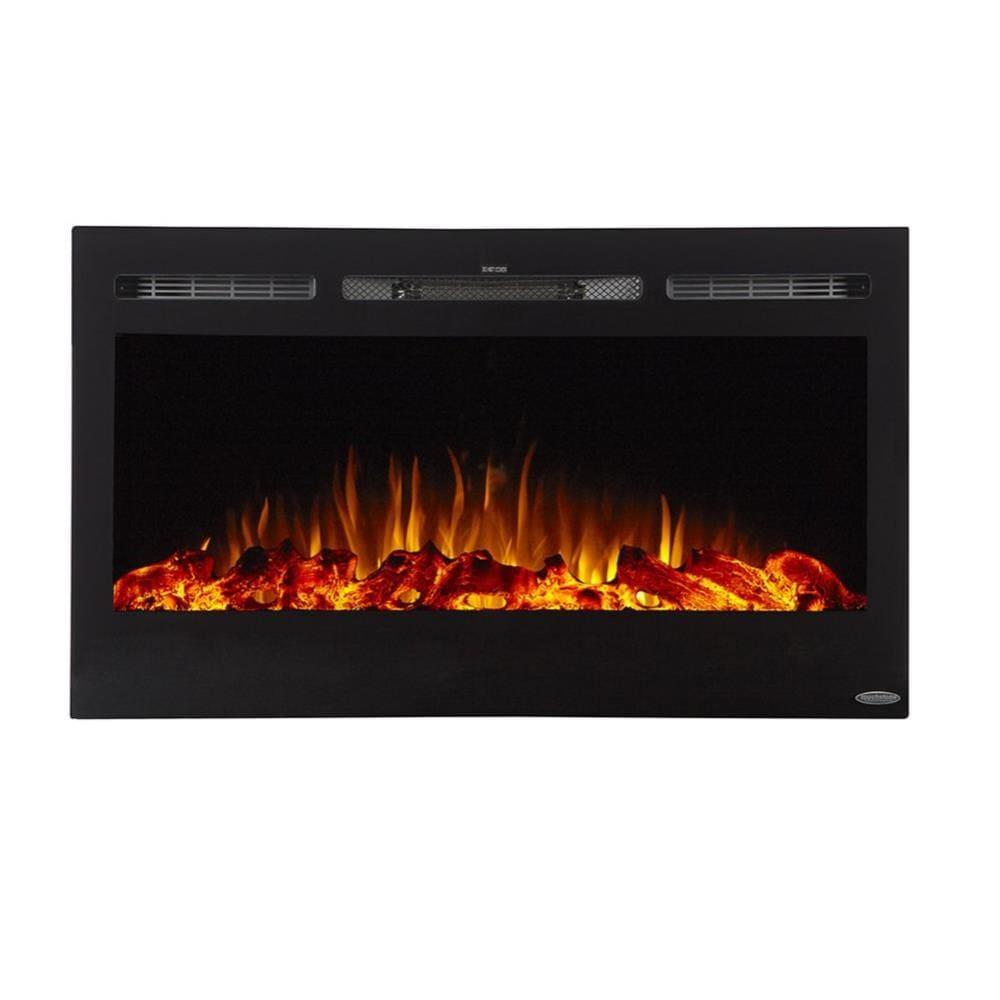 The Sideline Electric Fireplace for Recessed or Wall Mount Installation