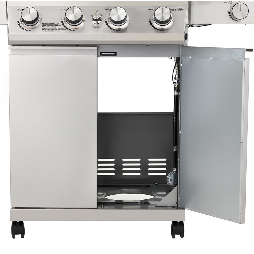 Monument Grills Mesa 400M 4-Burner Liquid Propane 52000 BTU Gas Grill with Side Burner and Cabinet