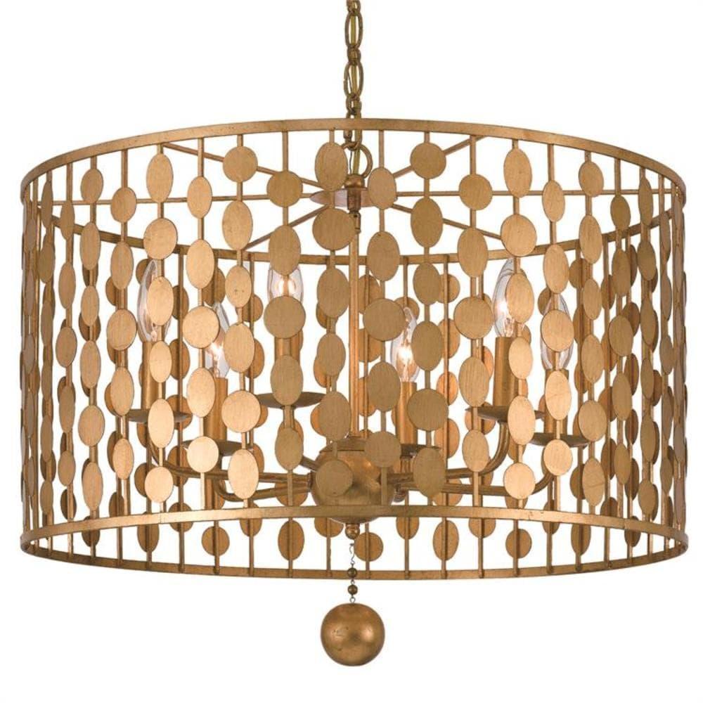 Crystorama Lighting Layla 6 - Light Chandelier in  Antique Gold