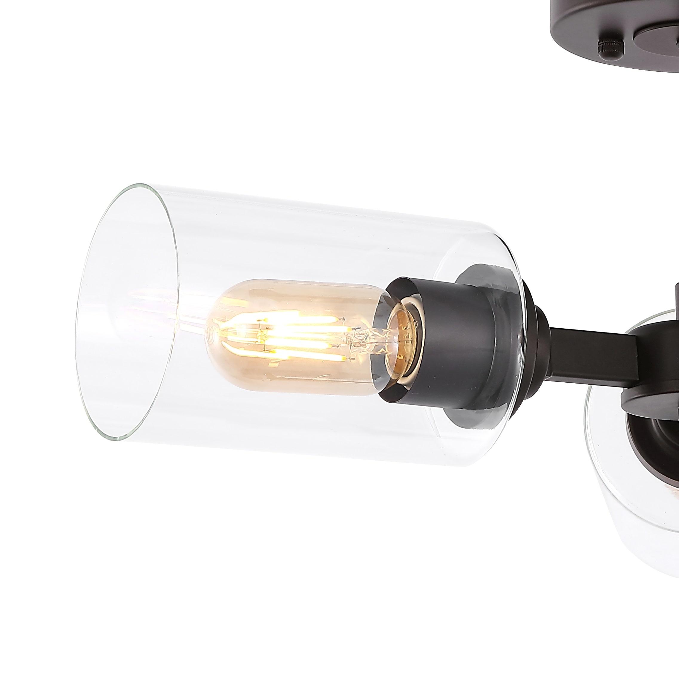 JONATHAN  Y Jaymes 20" Iron Cylinder Industrial Transitional 1 -Light 20.0-in Oil rubbed Bronze Semi Flush Mount Light